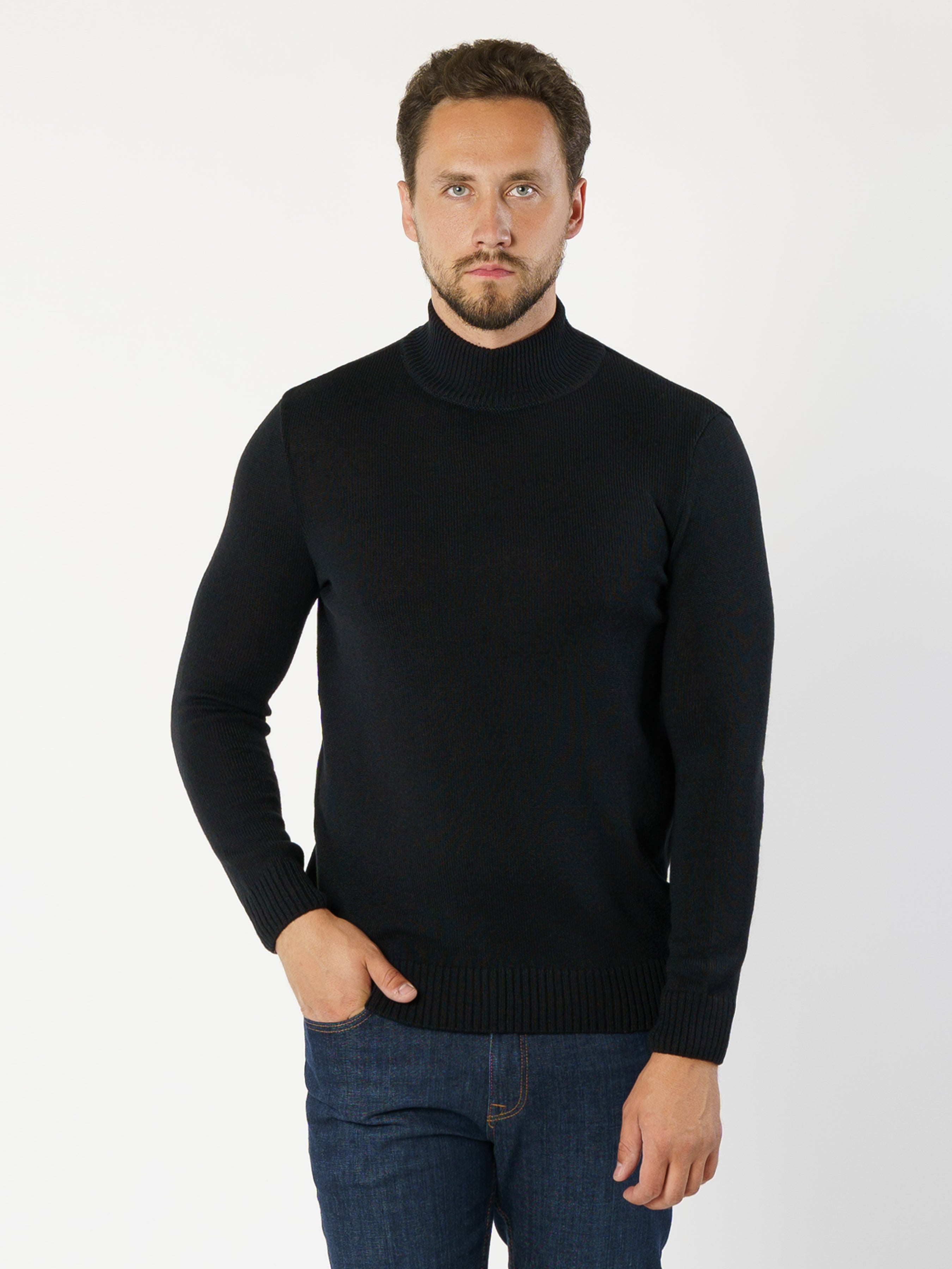 Men's Black Turtleneck Sweater CA1M10.53.02
