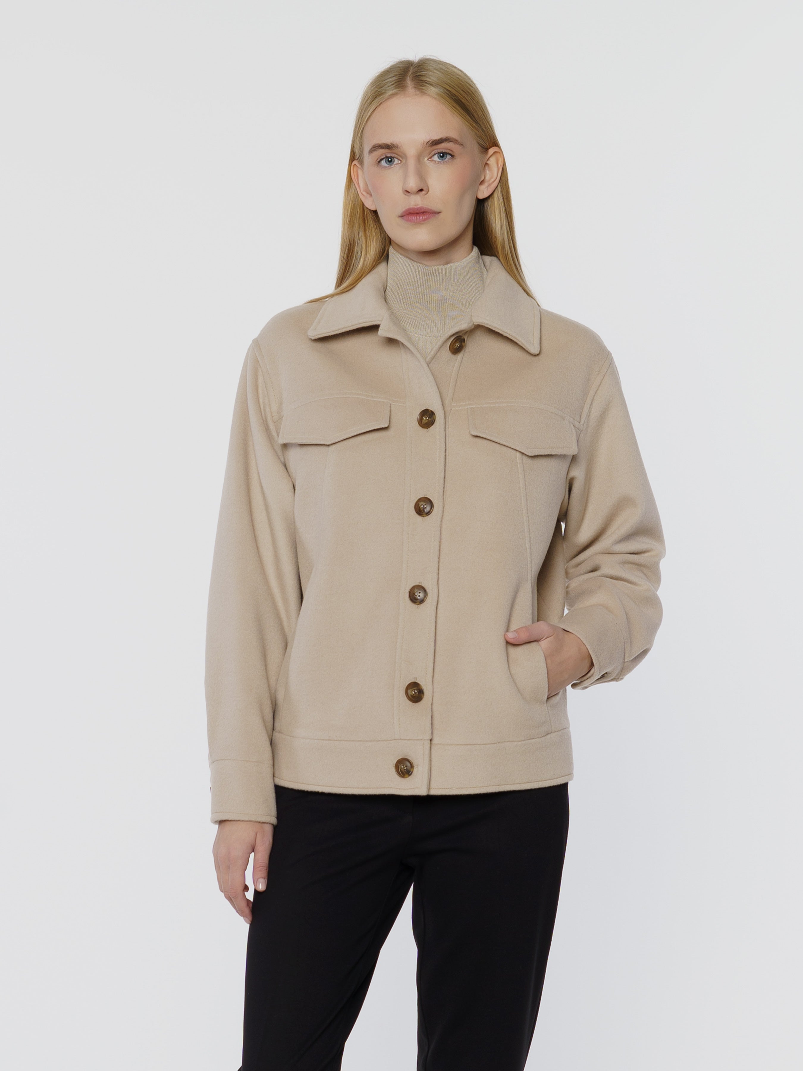 Women's Beige Wool Jacket CA1W08.03.16