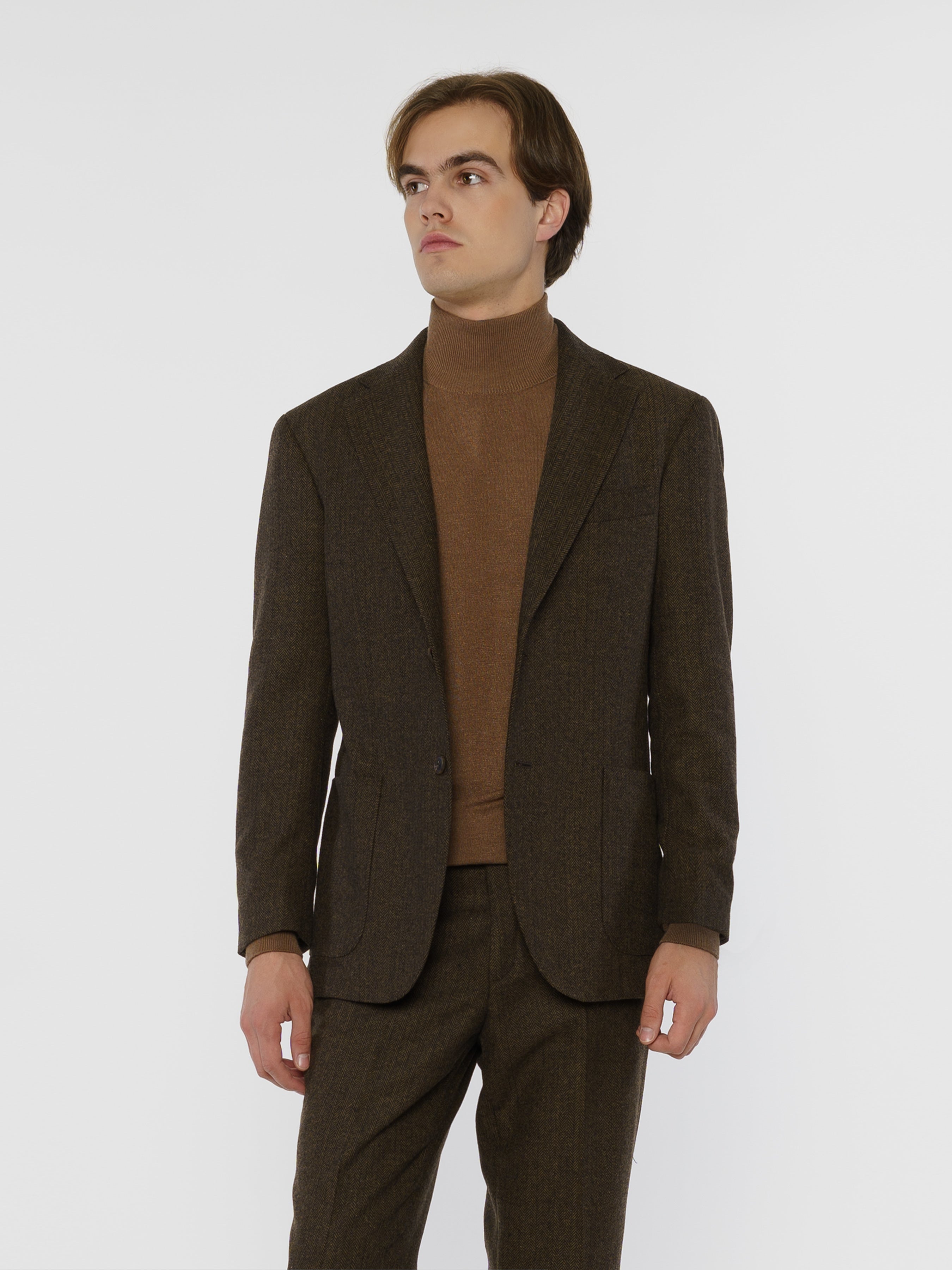 Mens Brown Wool Jacket CA1M02.29.38