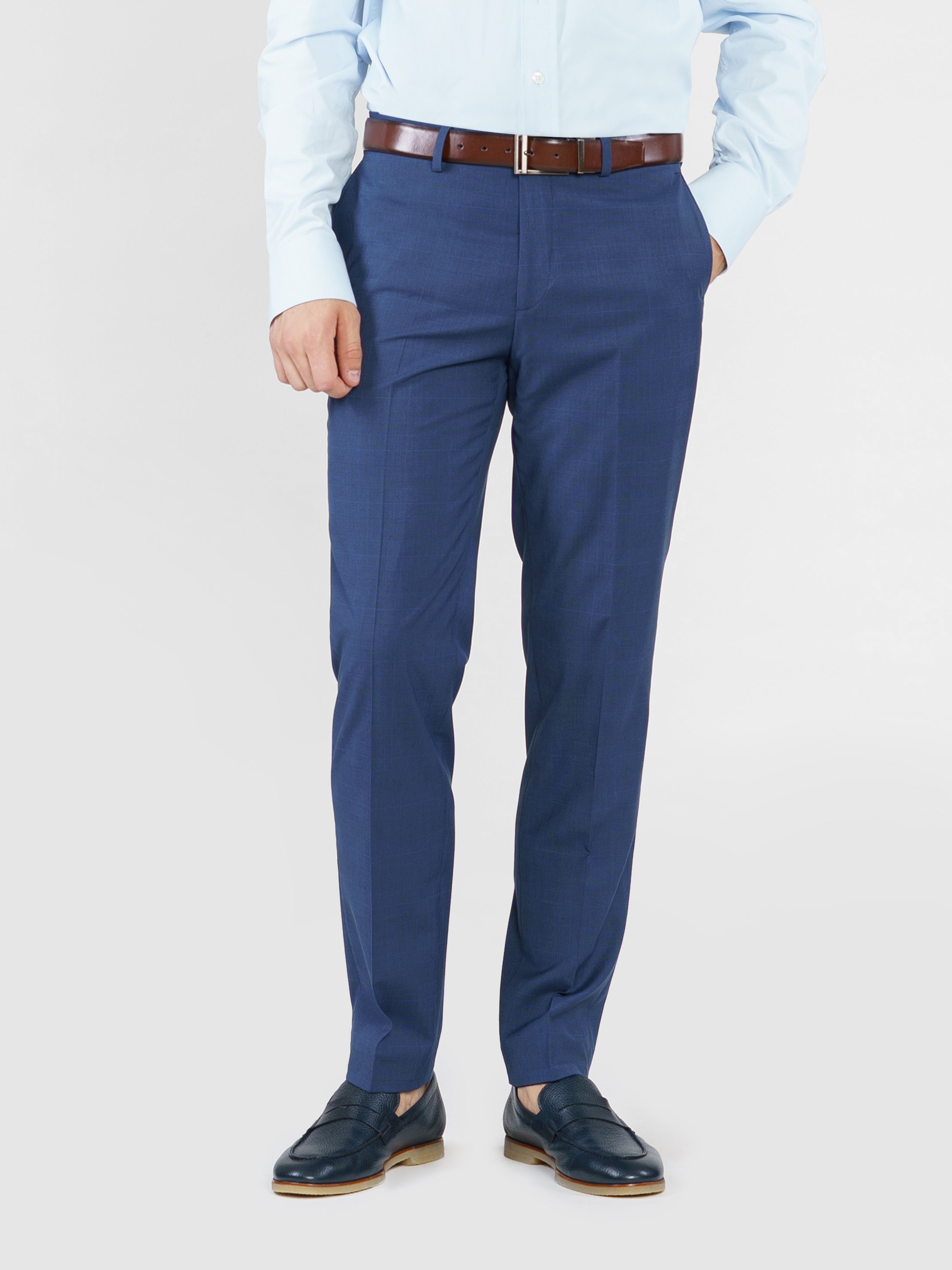 Men's Blue Checkered Pants CA1M31.07.07