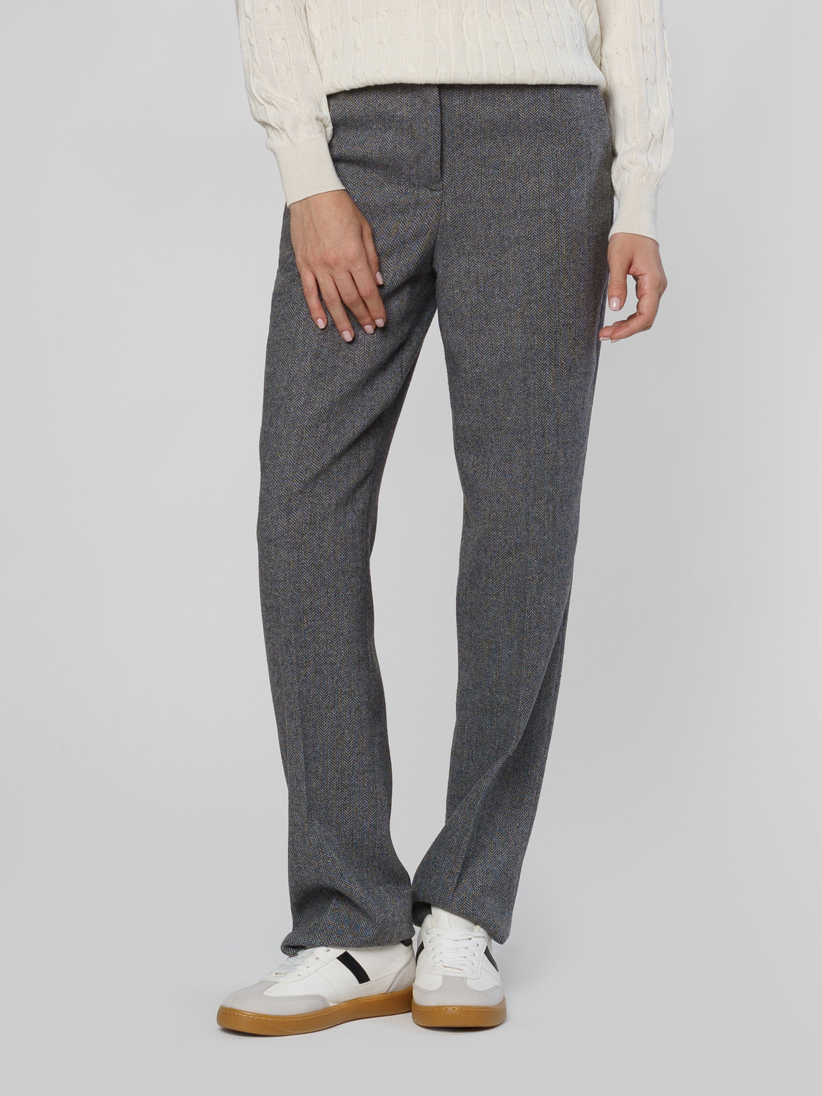 Women's Gray Wool Pants CA1W01.01.12