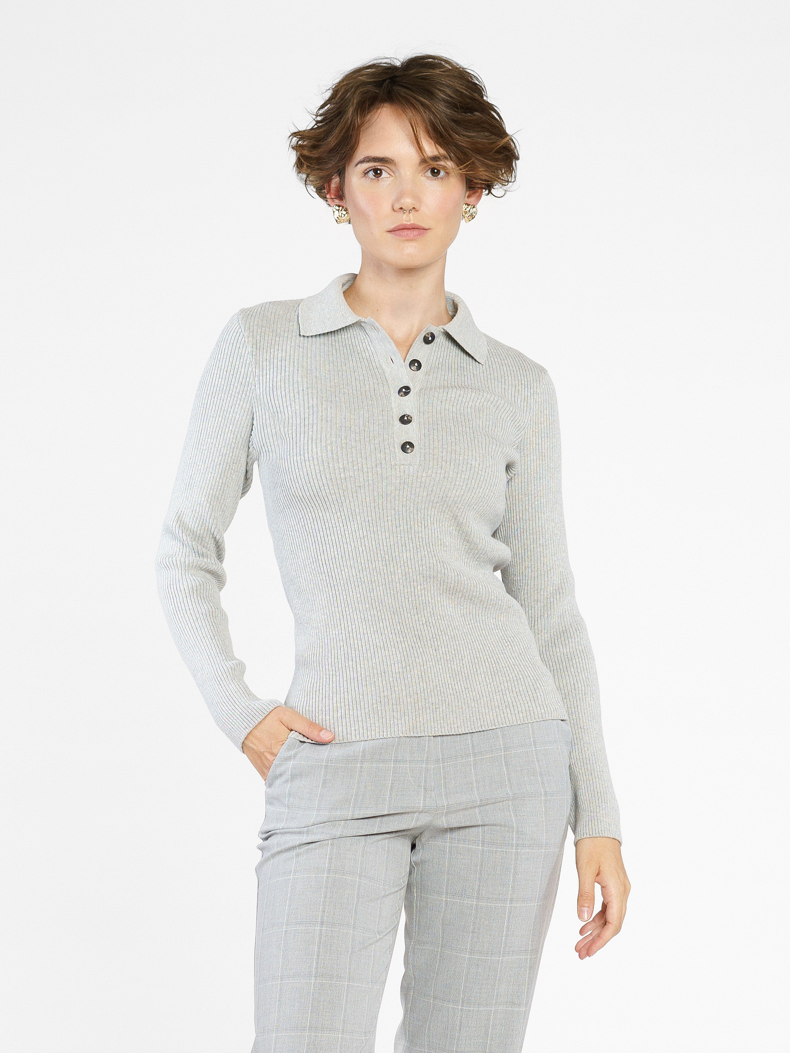 Women's Gray Polo Shirt CA1W10.03.11