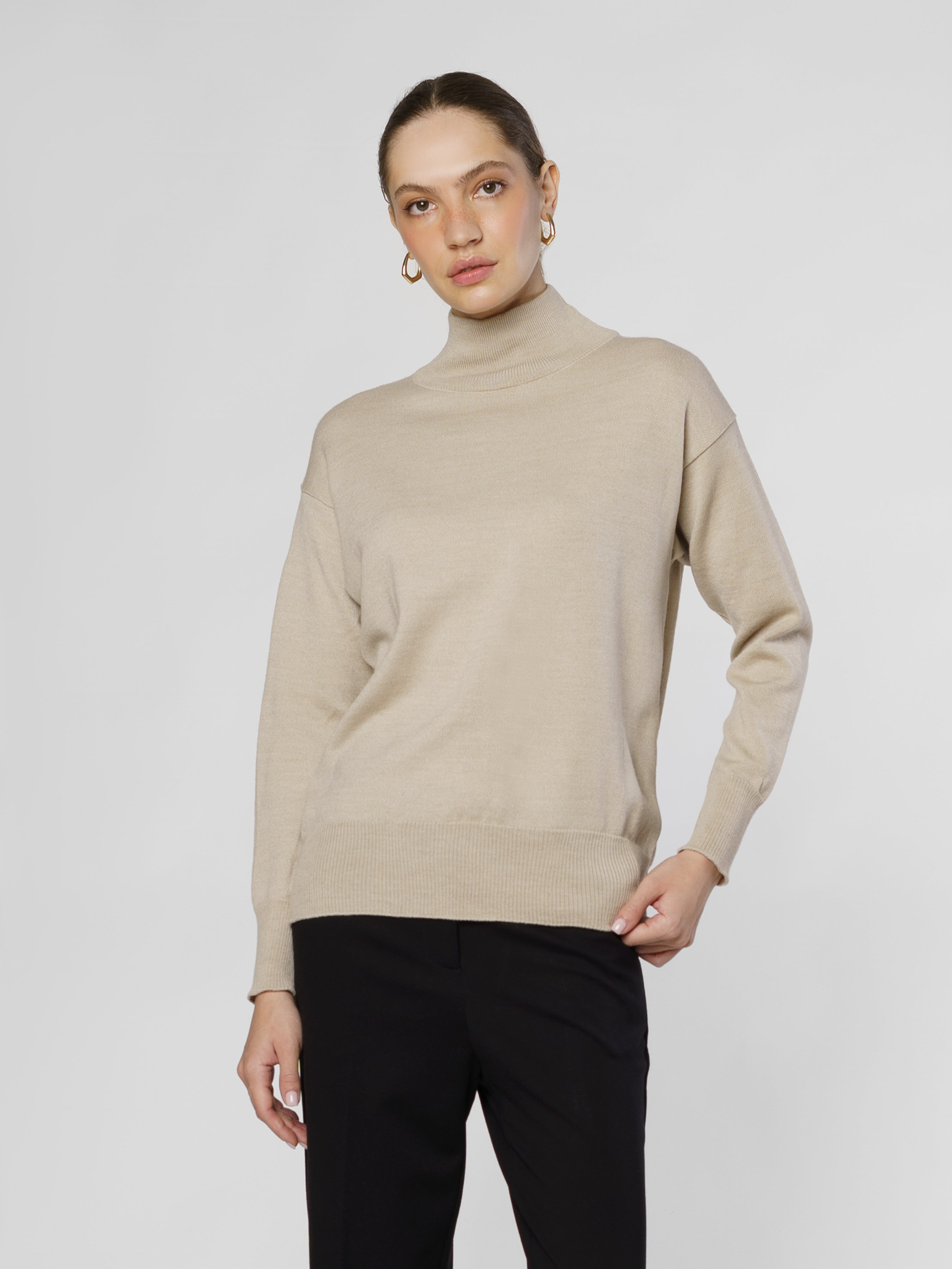 Women's Beige Sweater CA1W10.21.16