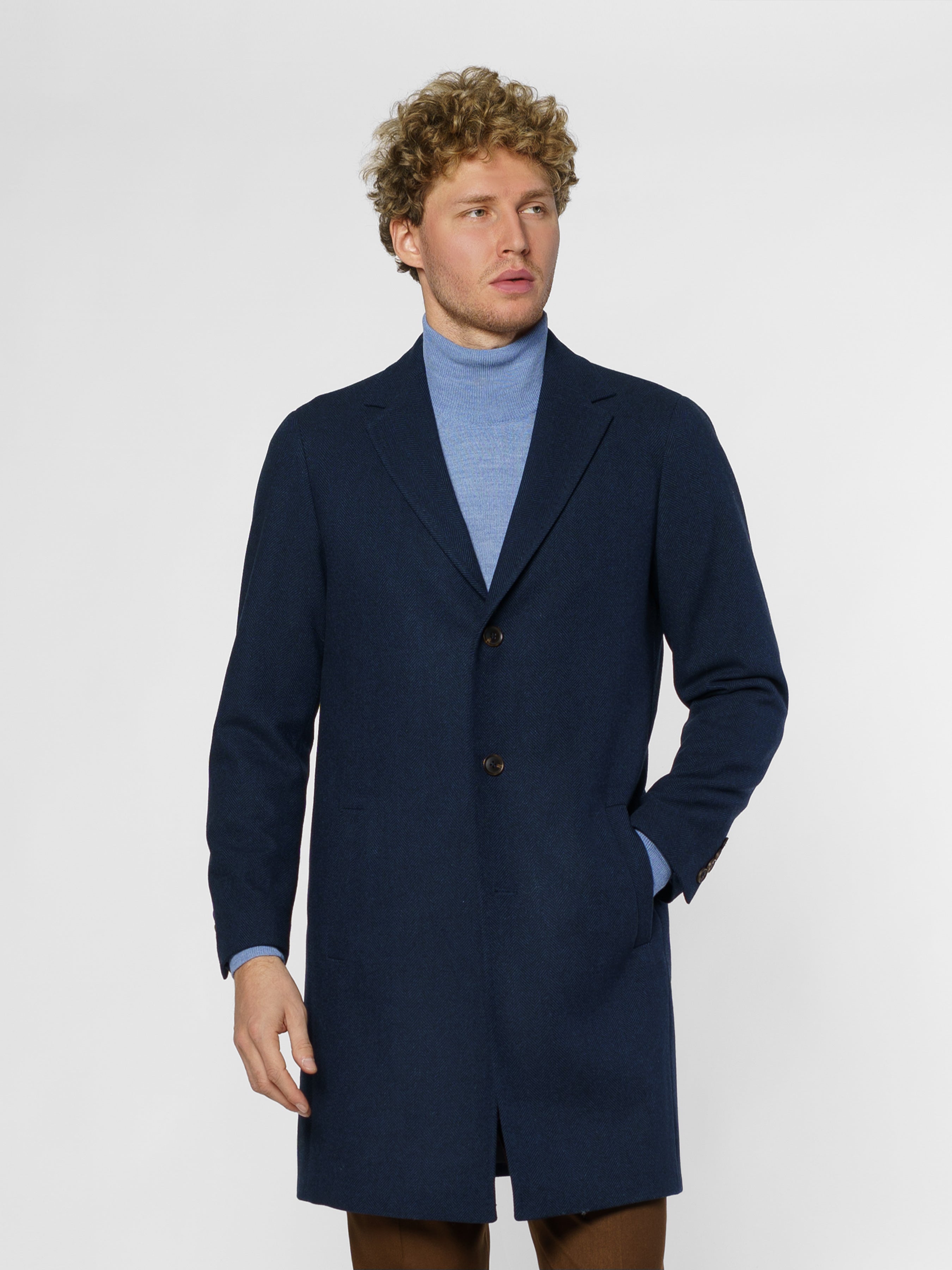 Men's Wool Herringbone Coat CA1M07.04.06