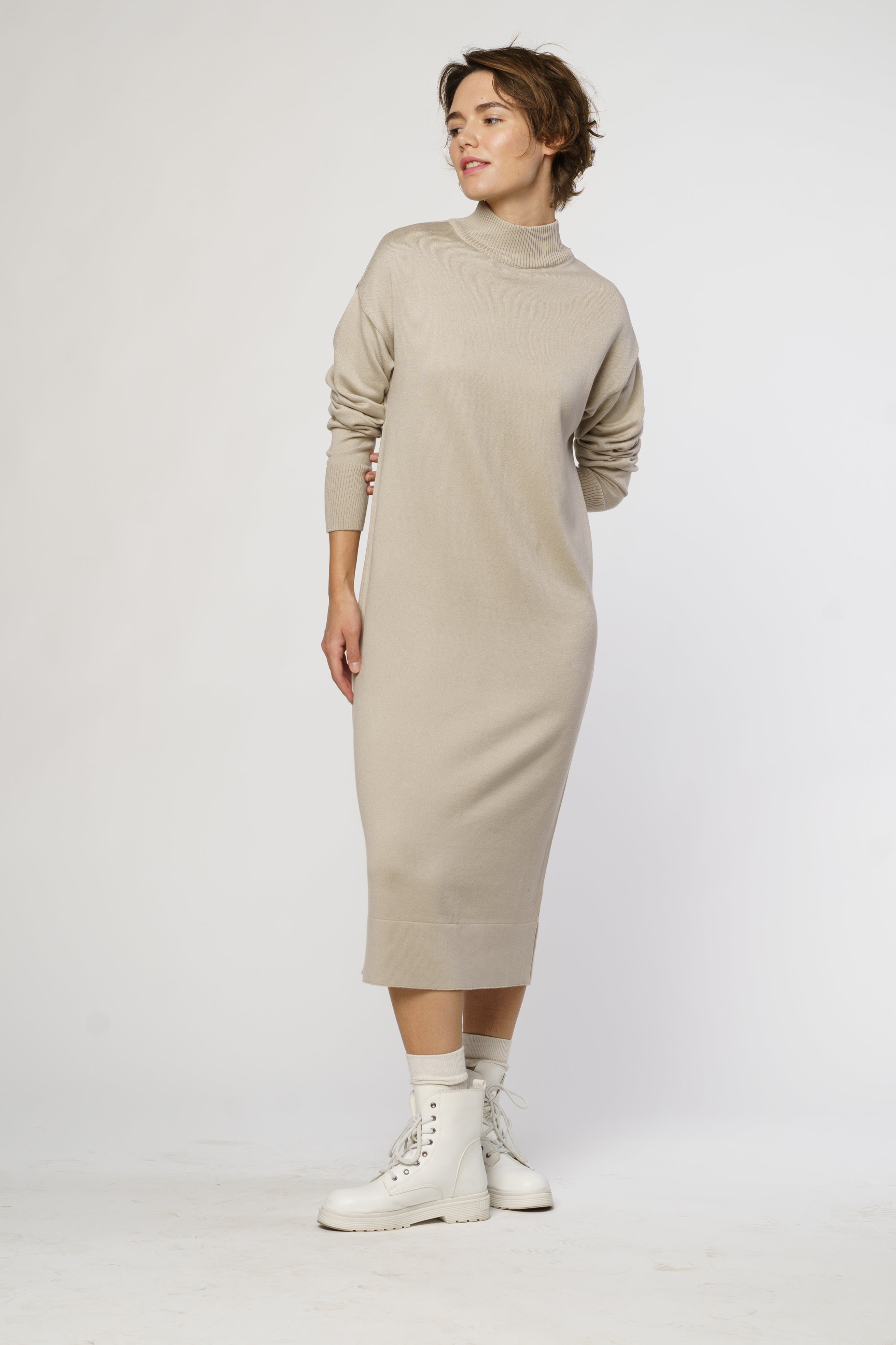Women's Beige Midi Dress CA1W22.07.60