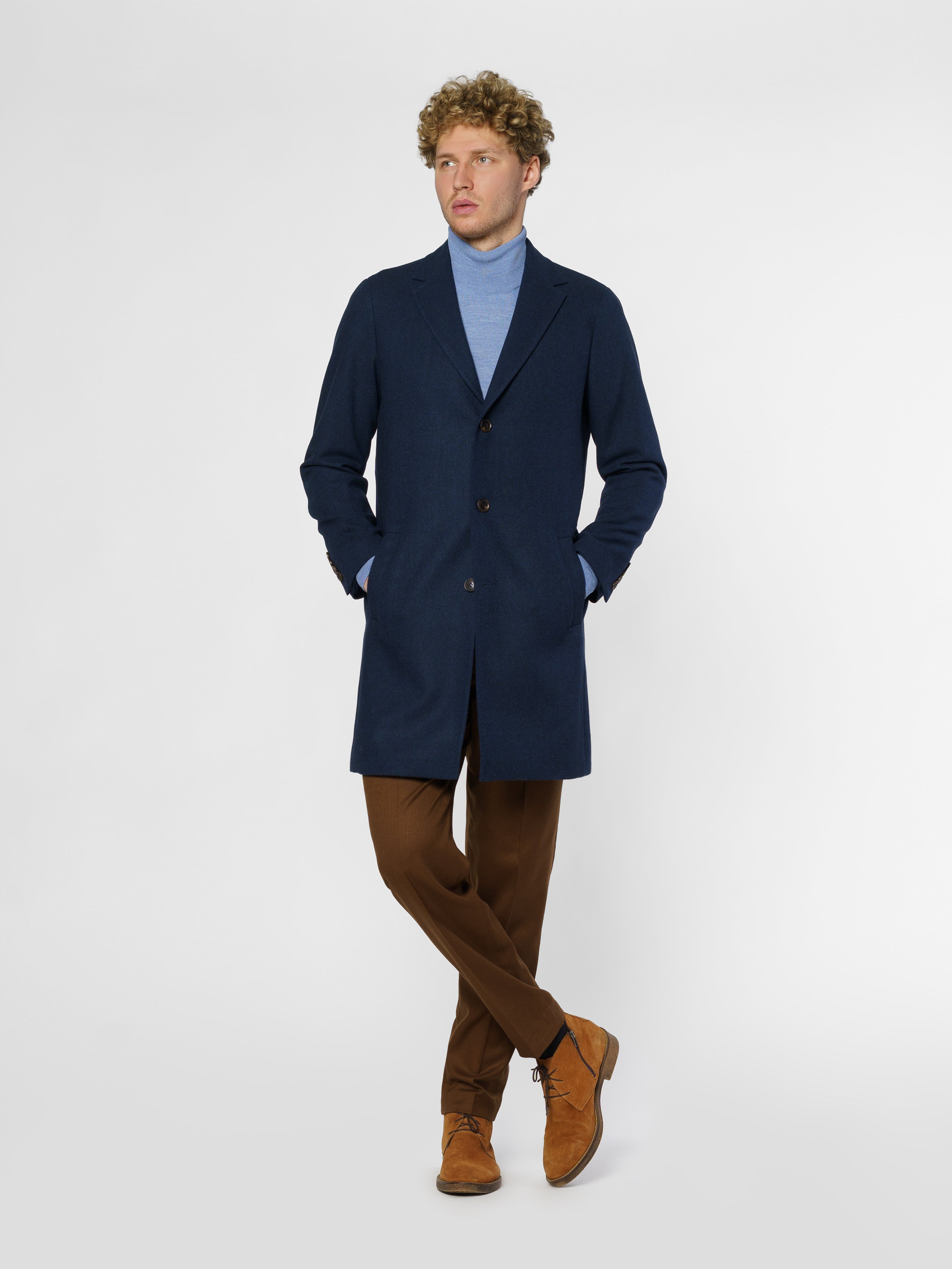 Men's Wool Herringbone Coat CA1M07.04.06