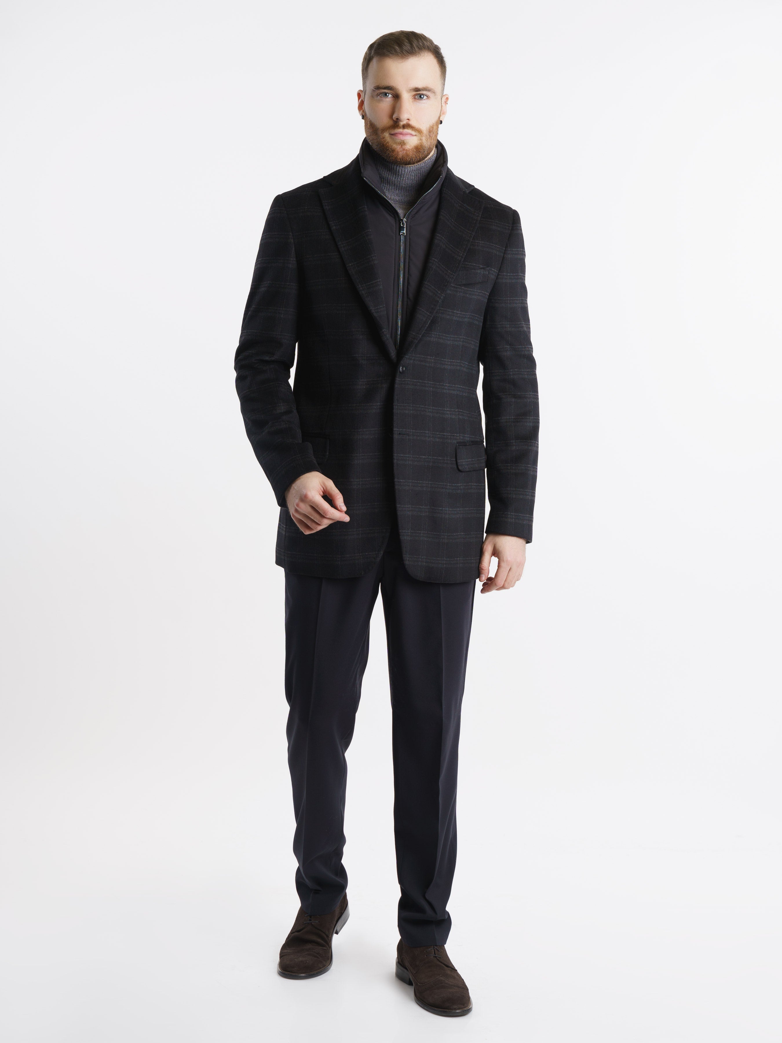 Stylish Men's Fitted Plaid Jacket for Ultimate Comfort CA1M02.32.02