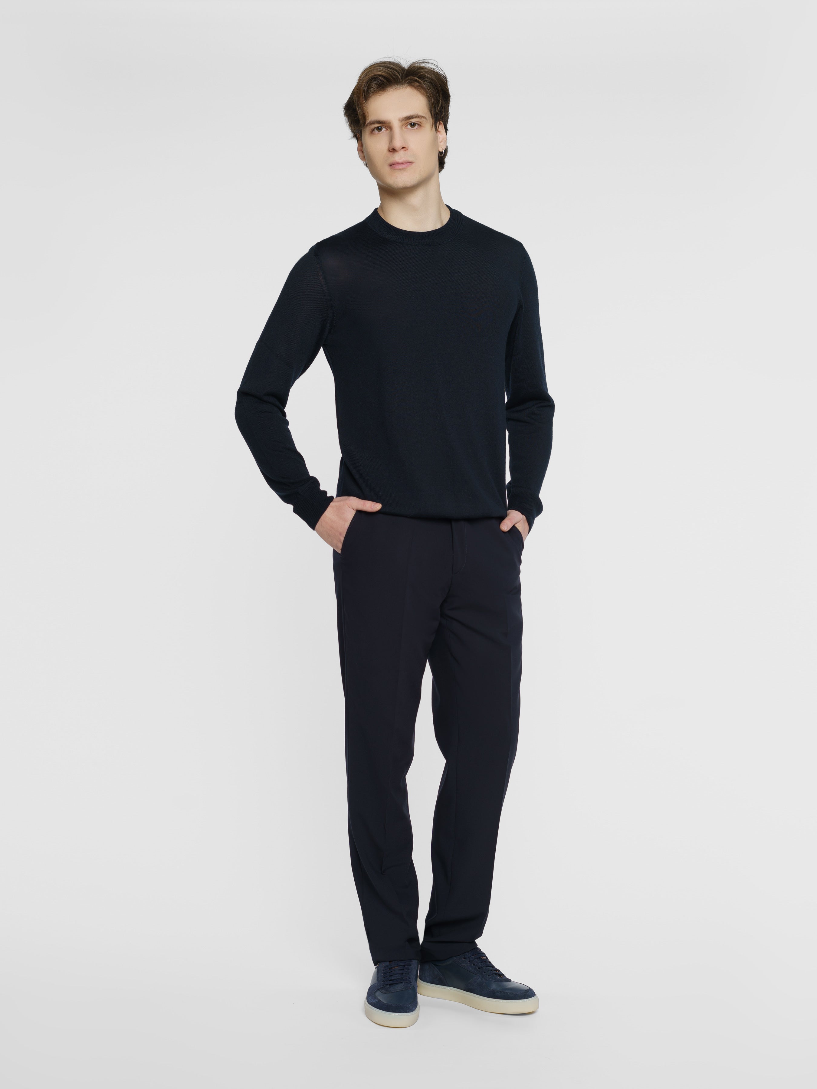 Men's Dark Blue Merino Wool Jumper CA1M10.25.09