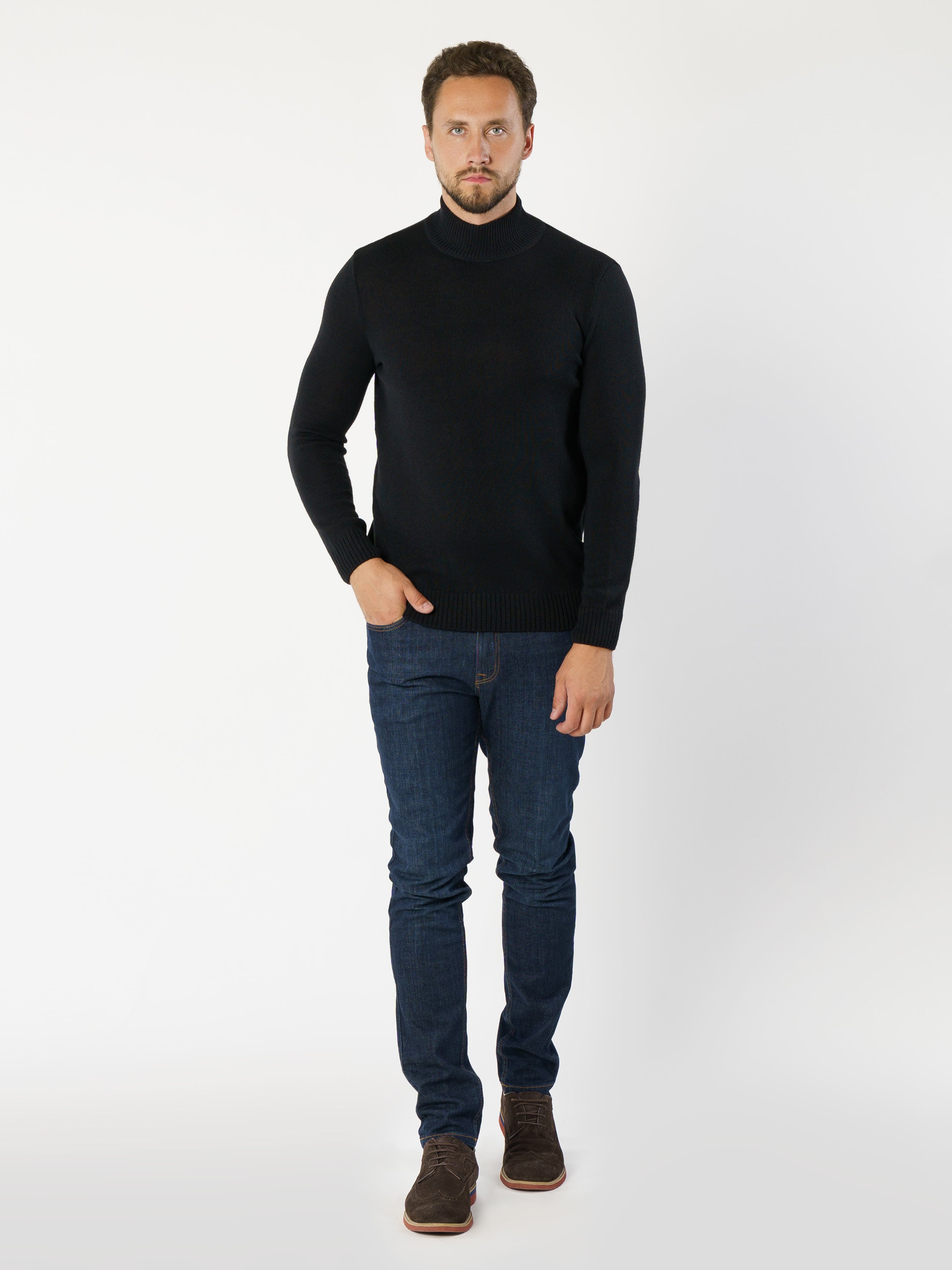 Men's Black Turtleneck Sweater CA1M10.53.02