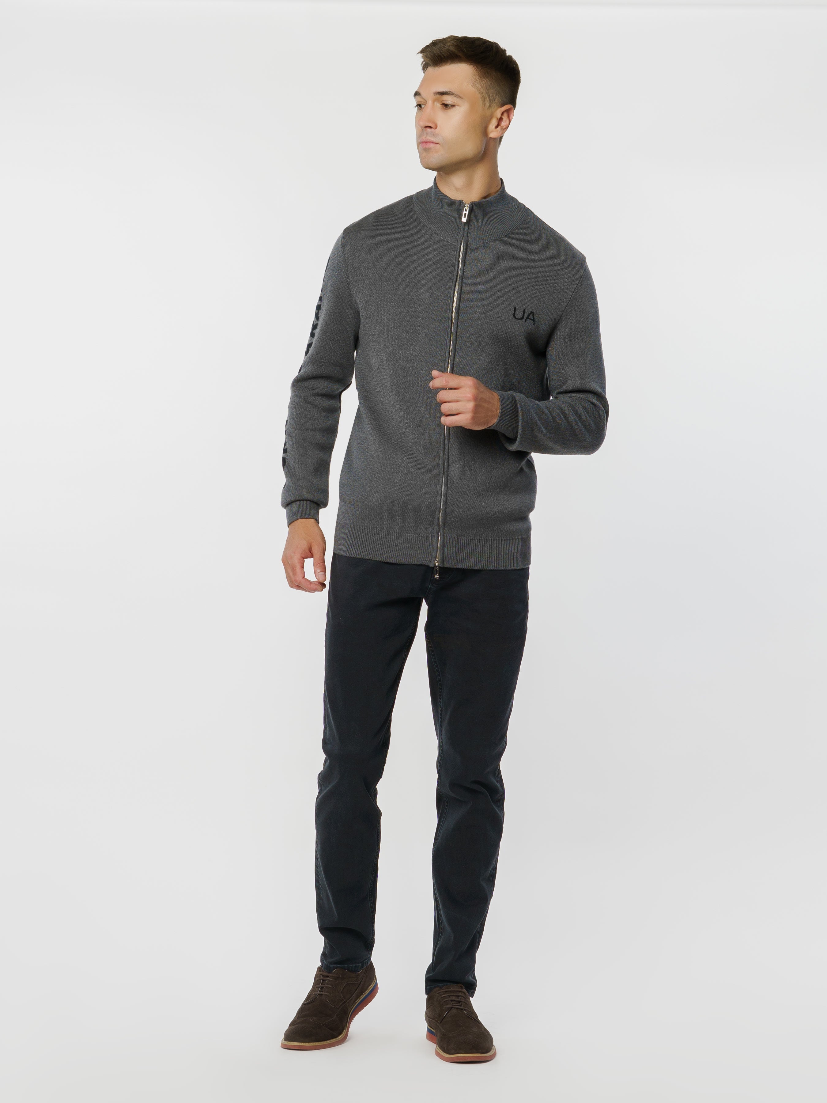 Men's Gray Zip-Up Sweatshirt CA1F10.08.12