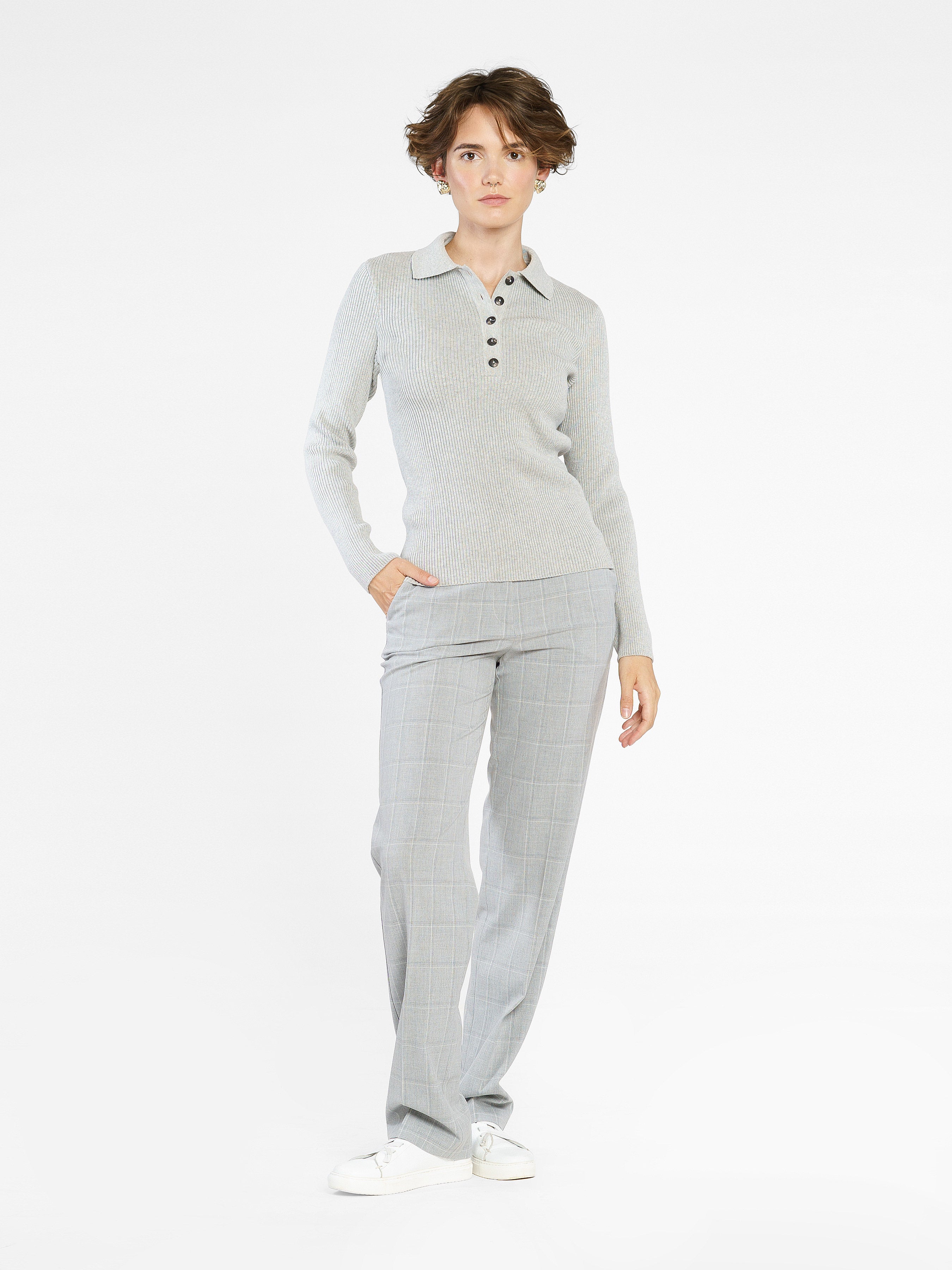 Women's Gray Polo Shirt CA1W10.03.11