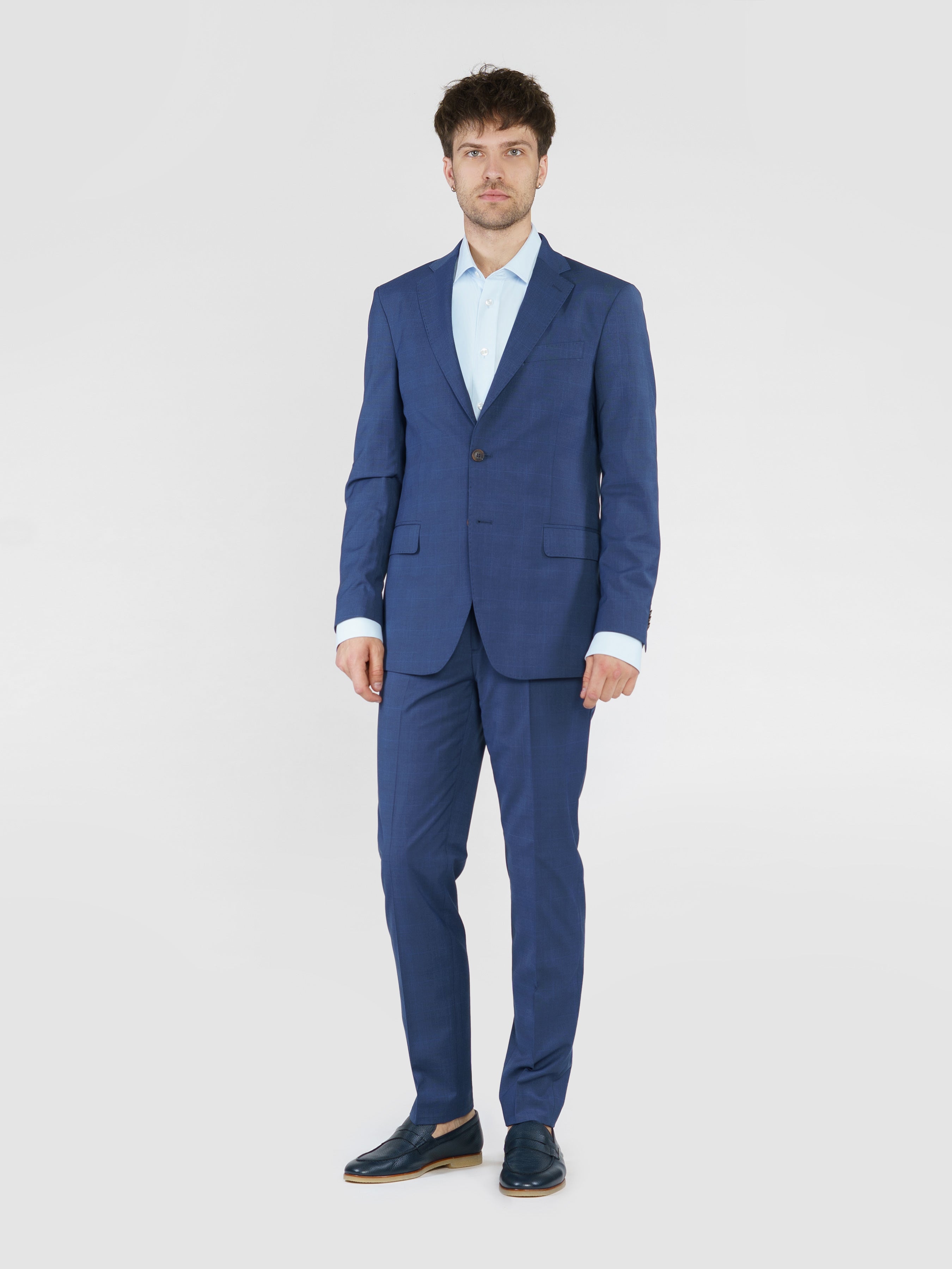 Men's Blue Amorakin Checkered Jacket CA1M32.07.07