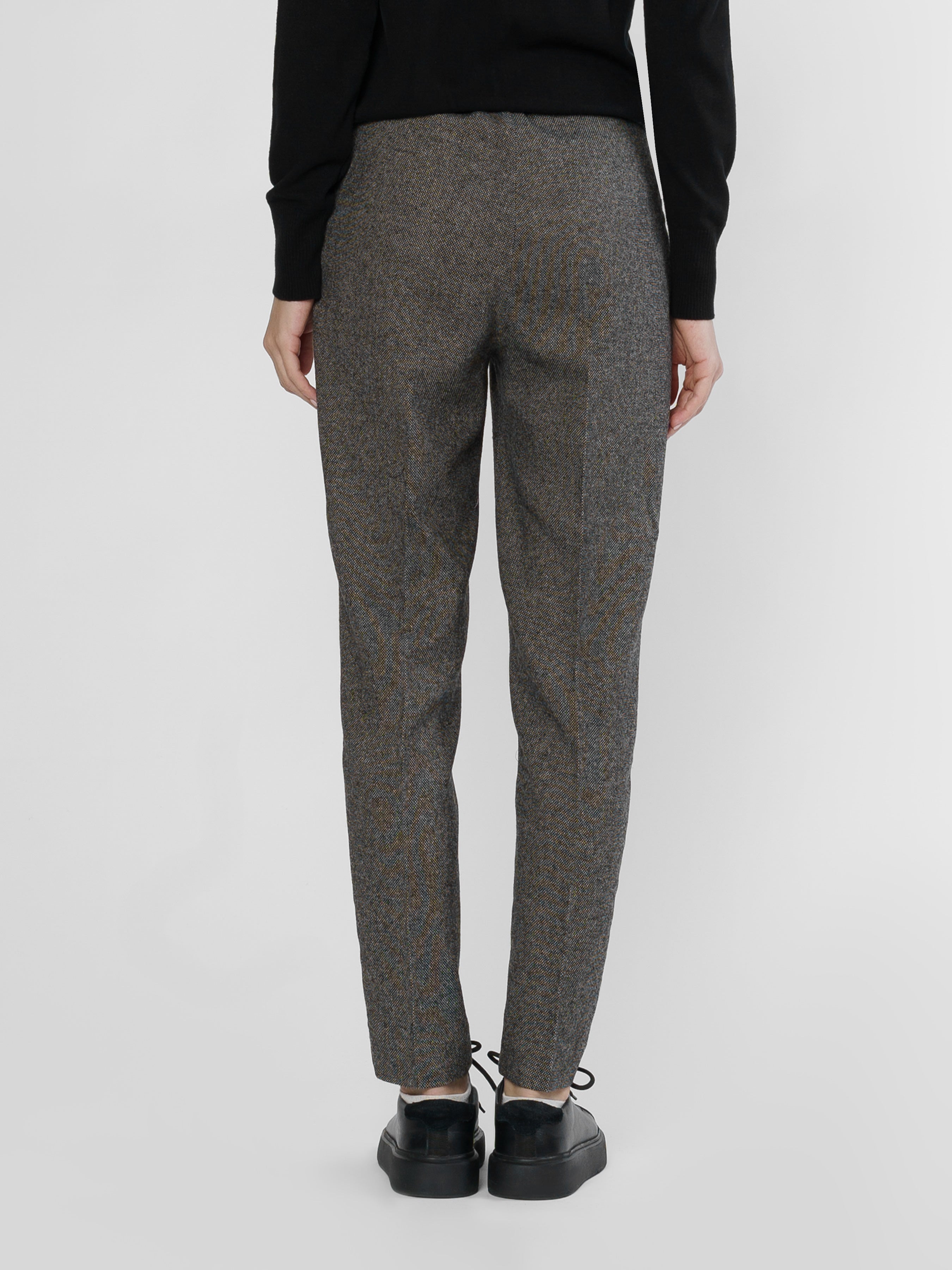 Stylish Women's Gray Wool Pants with Side Pockets
