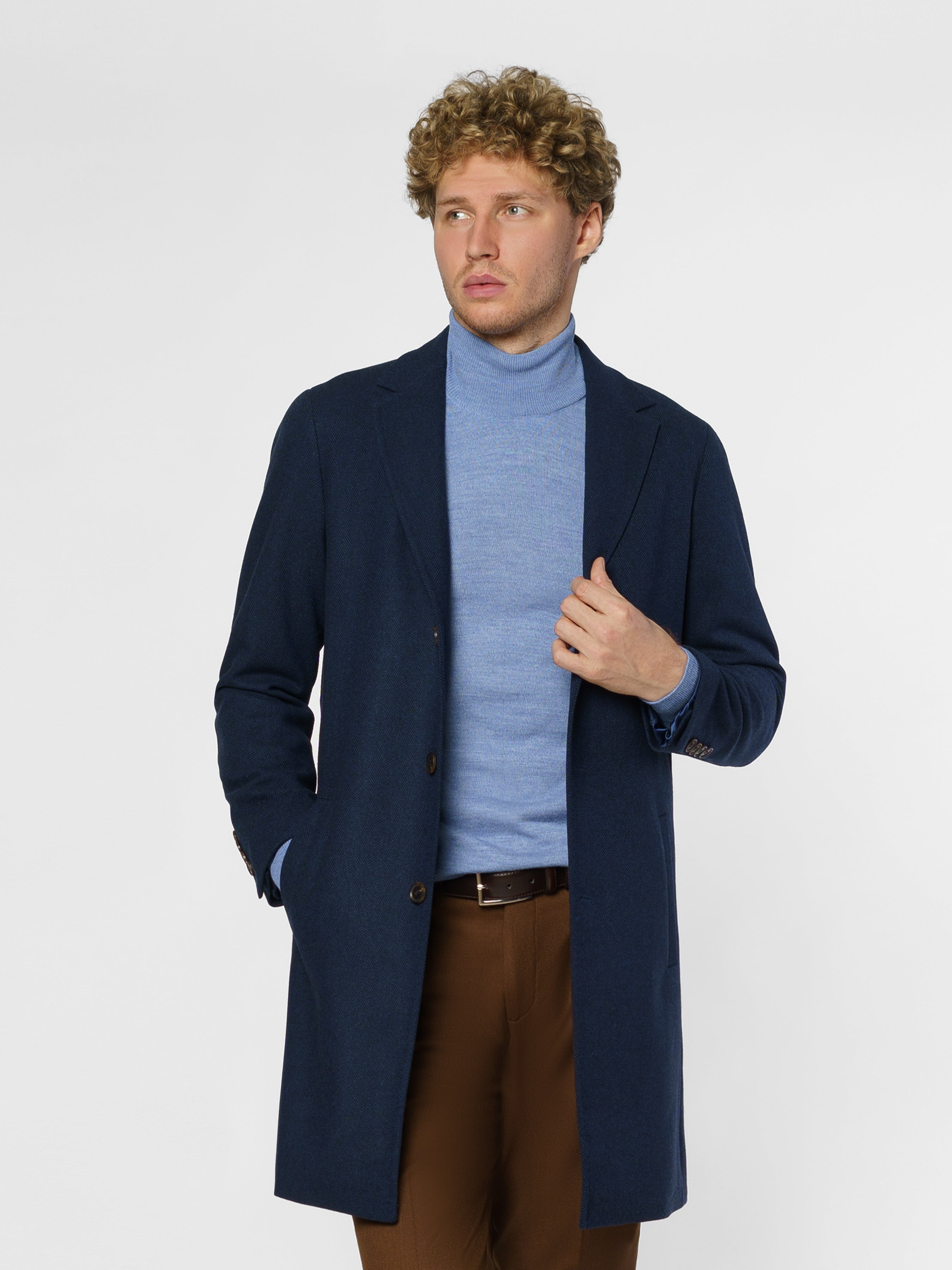Men's Wool Herringbone Coat CA1M07.04.06