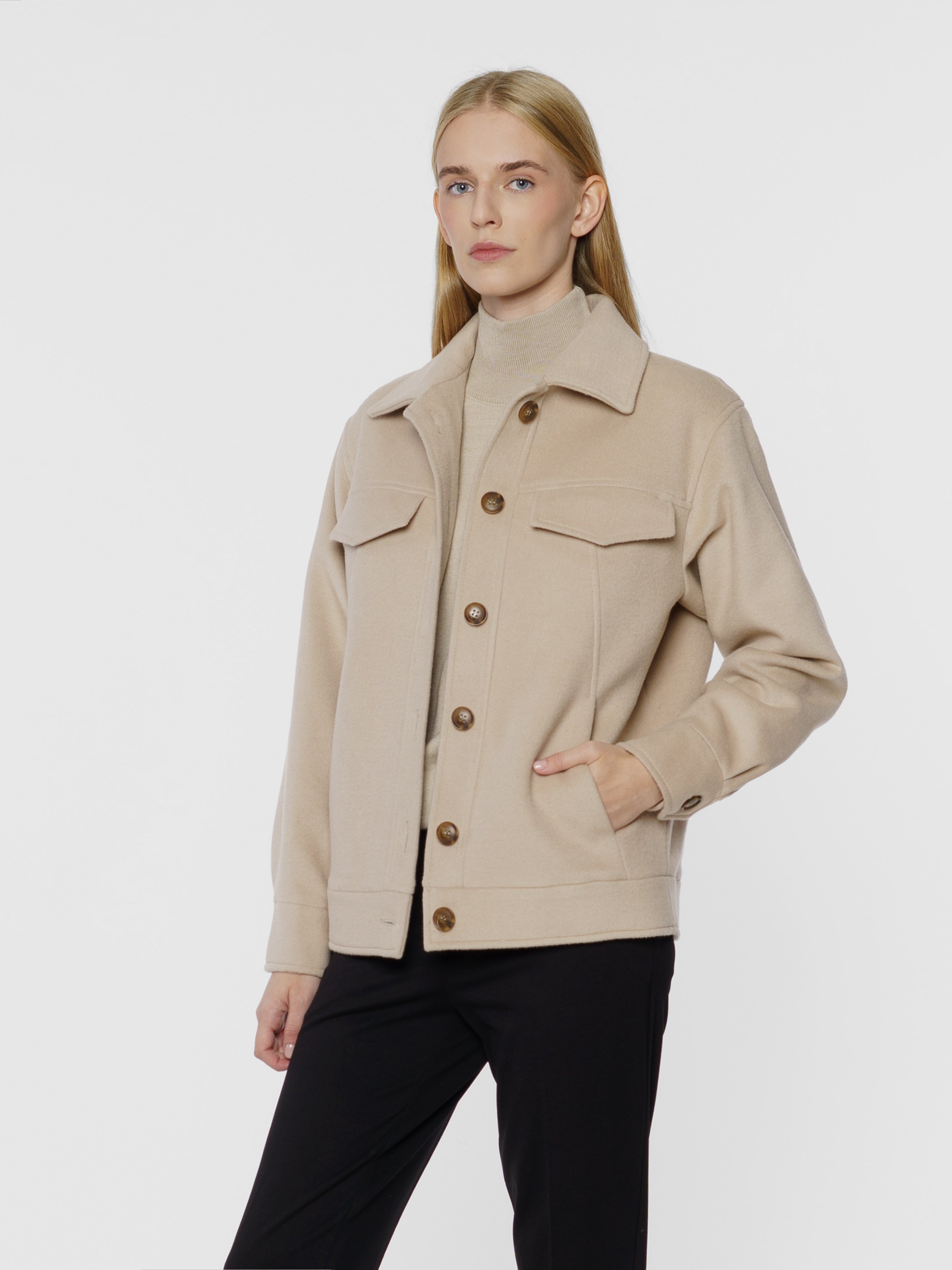 Women's Beige Wool Jacket CA1W08.03.16