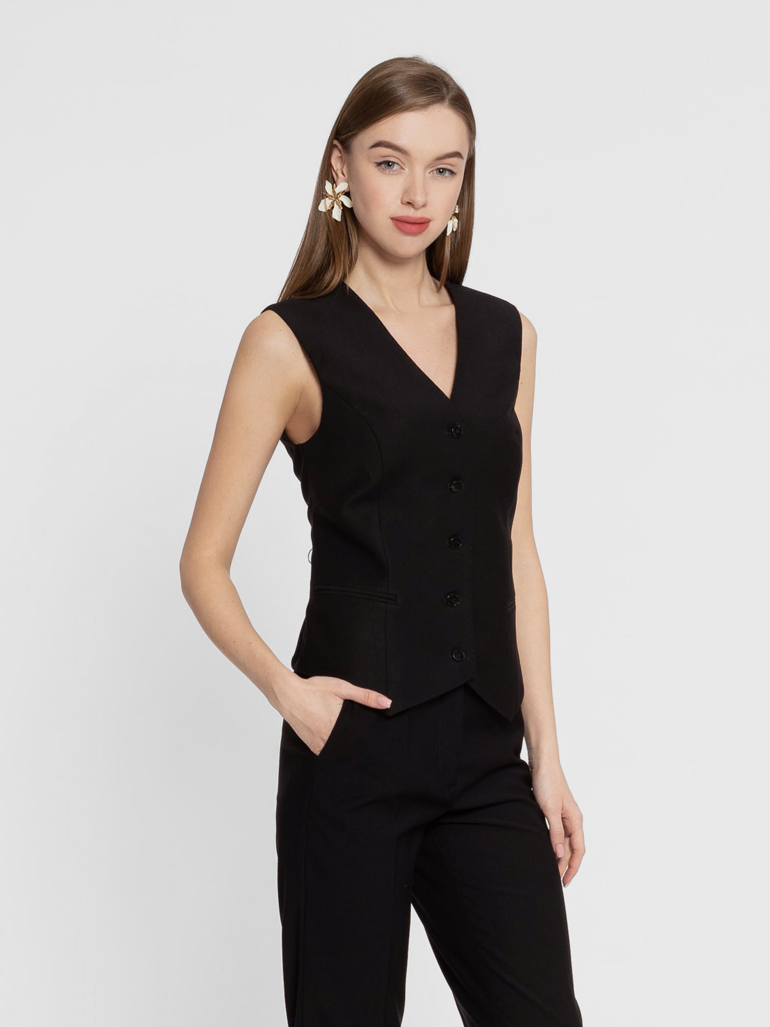 Women's Black Waistcoat CA1W20.07.02