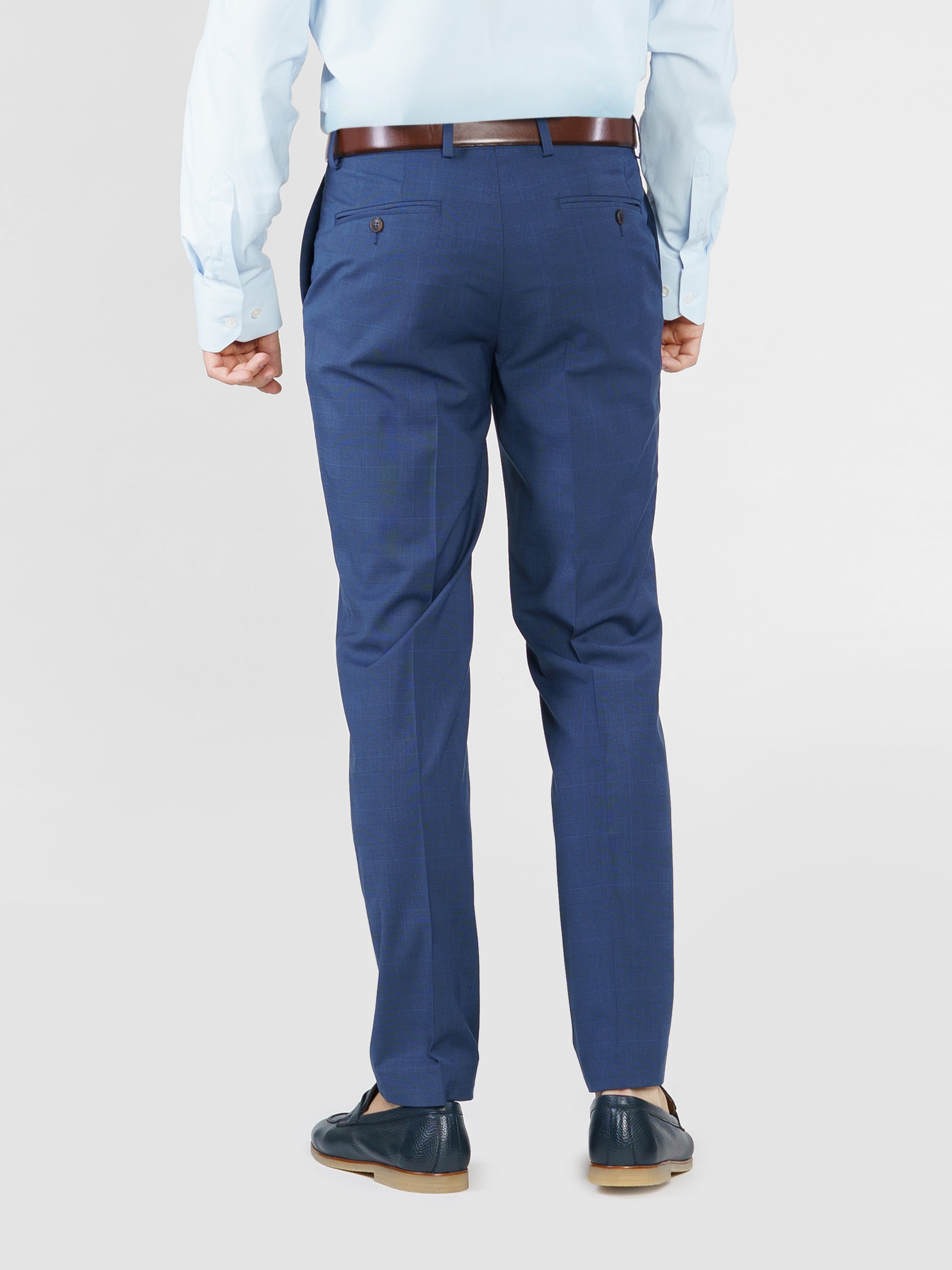 Men's Blue Checkered Pants CA1M31.07.07