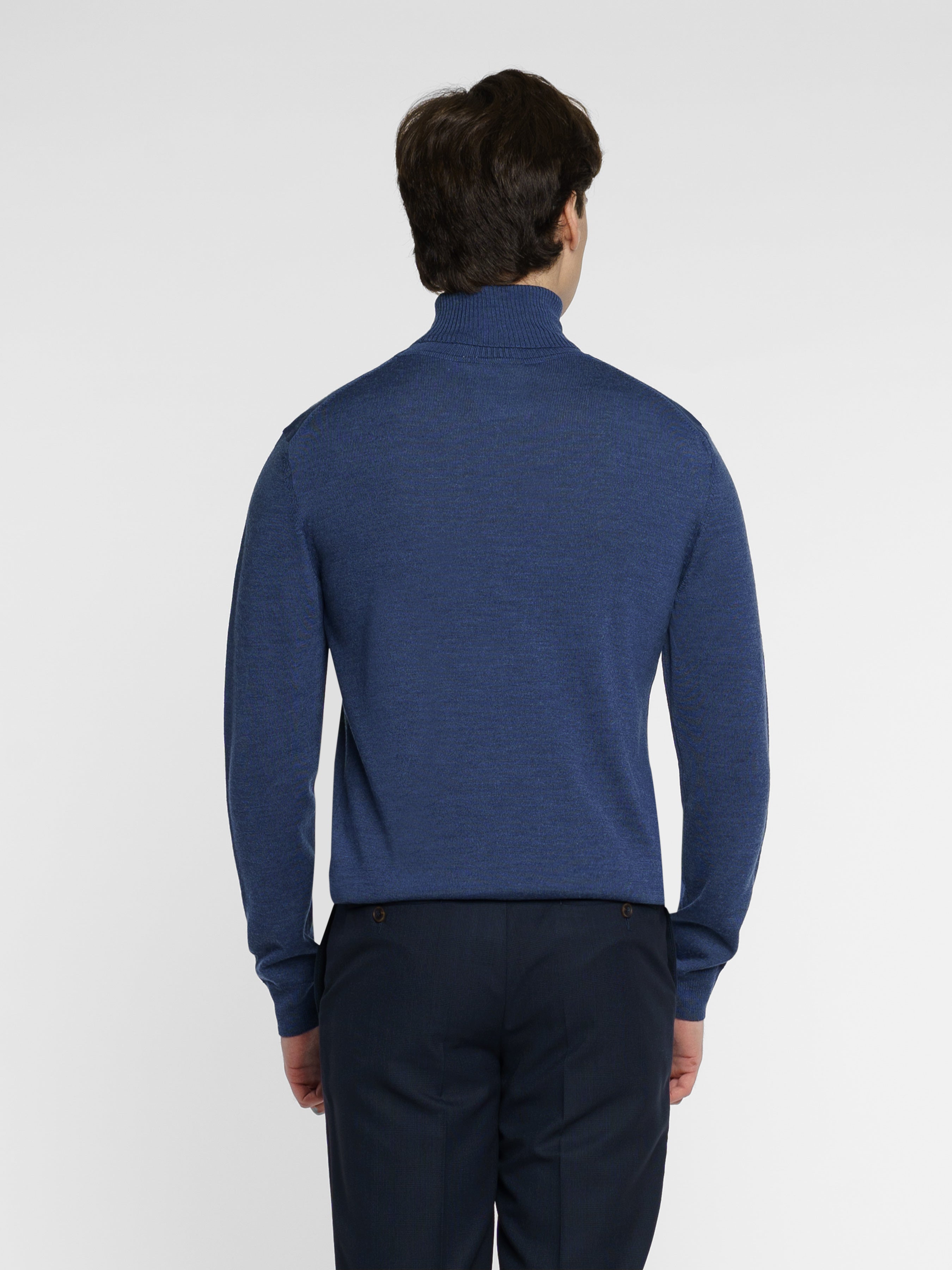 Dark Blue Merino Wool Sweater CA1M10.07.06