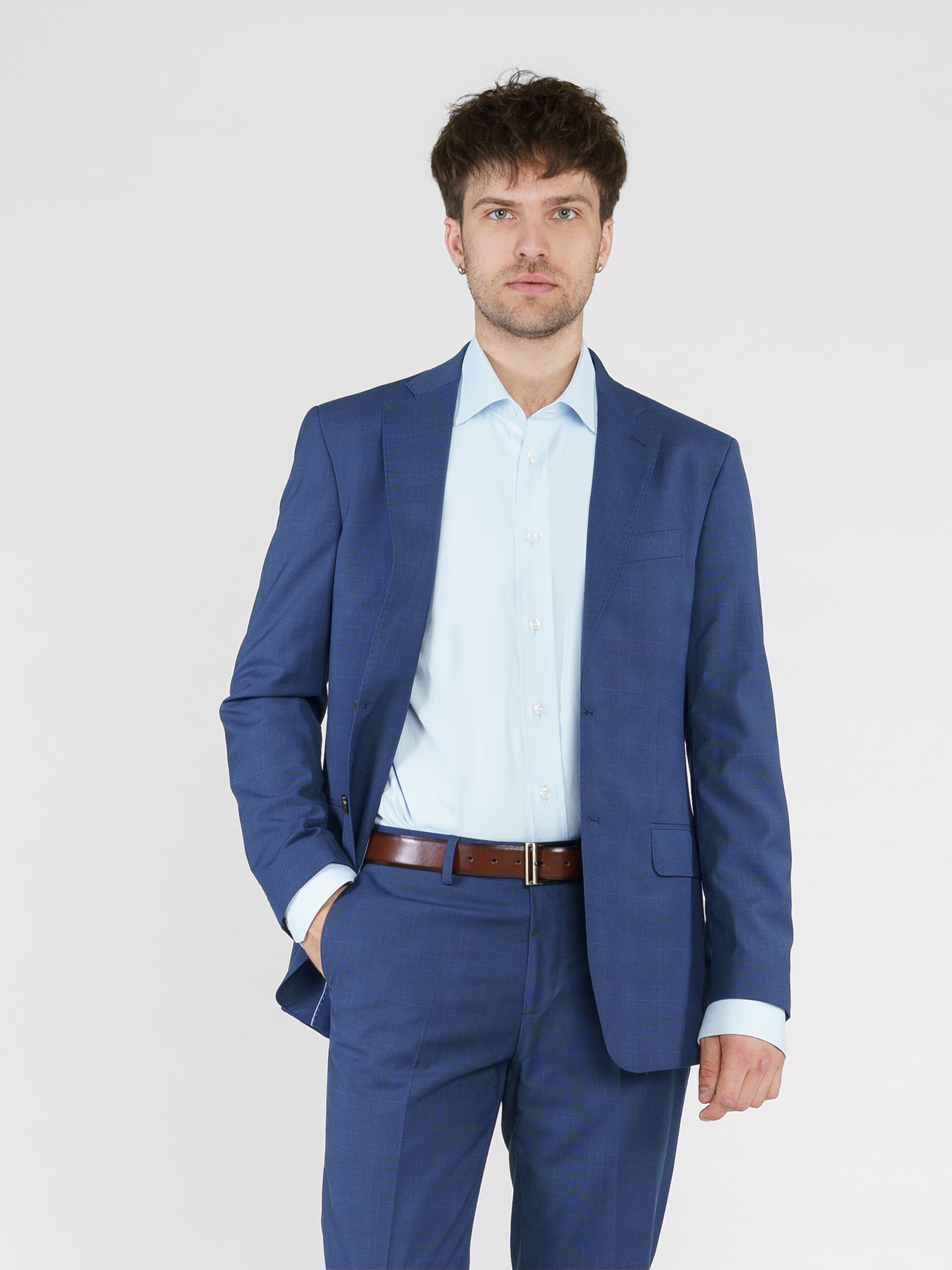 Men's Blue Amorakin Checkered Jacket CA1M32.07.07