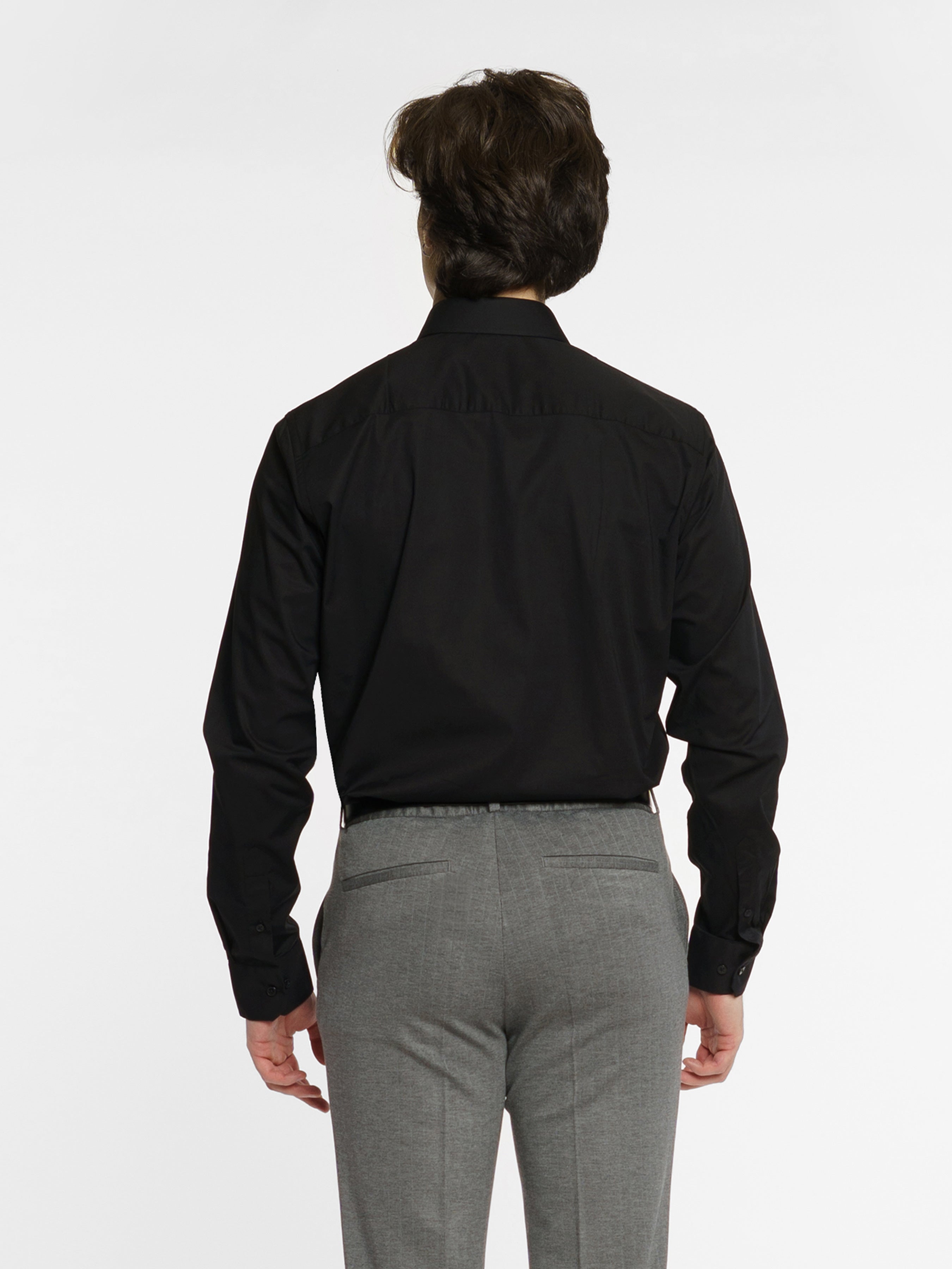 Stylish Men's Black Shirt with Breathable Cotton Comfort CA1M05.10.02