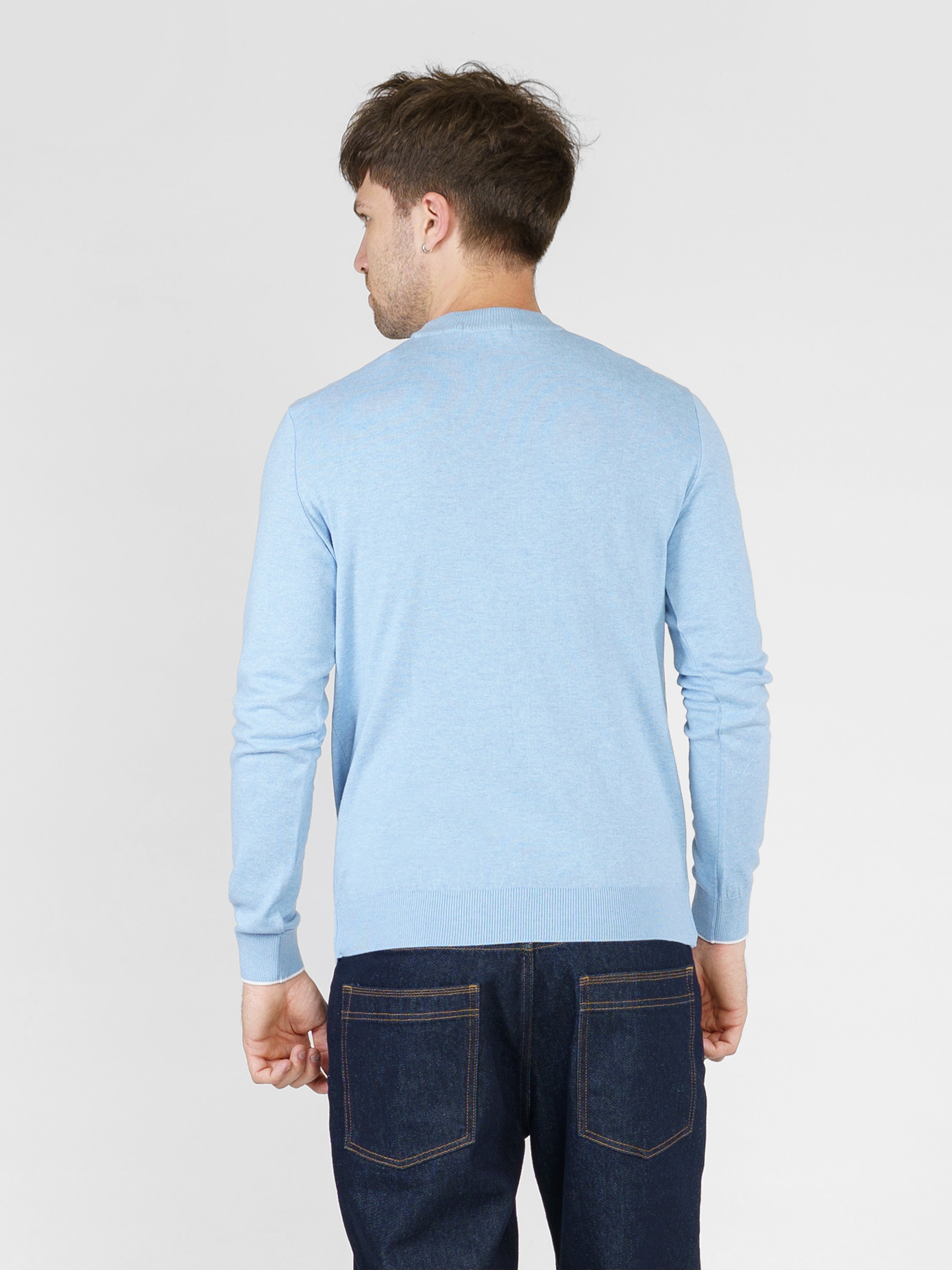 Mens Blue Round Collar Jumper CA1M10.02.23