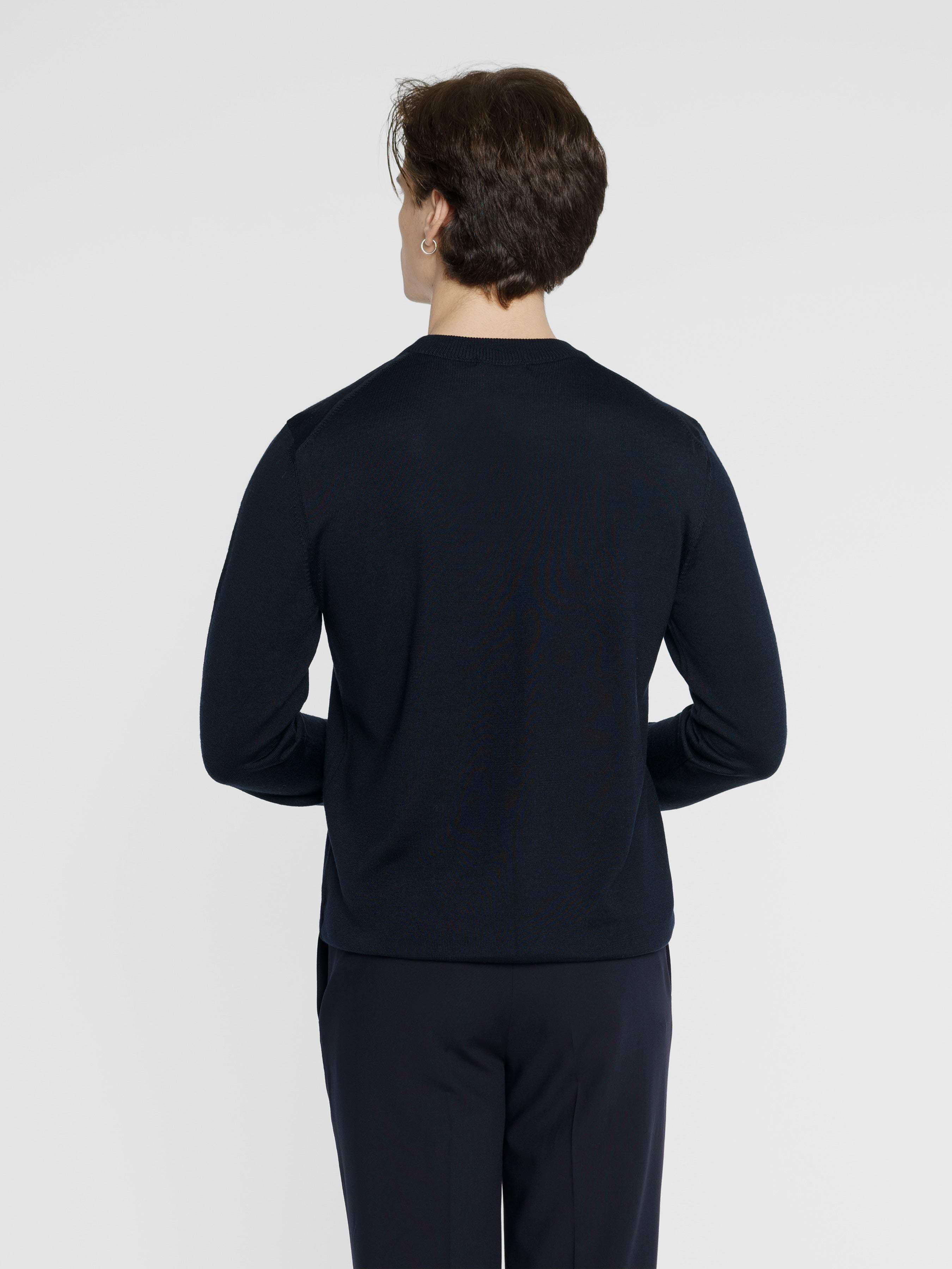 Men's Dark Blue Merino Wool Jumper CA1M10.25.09