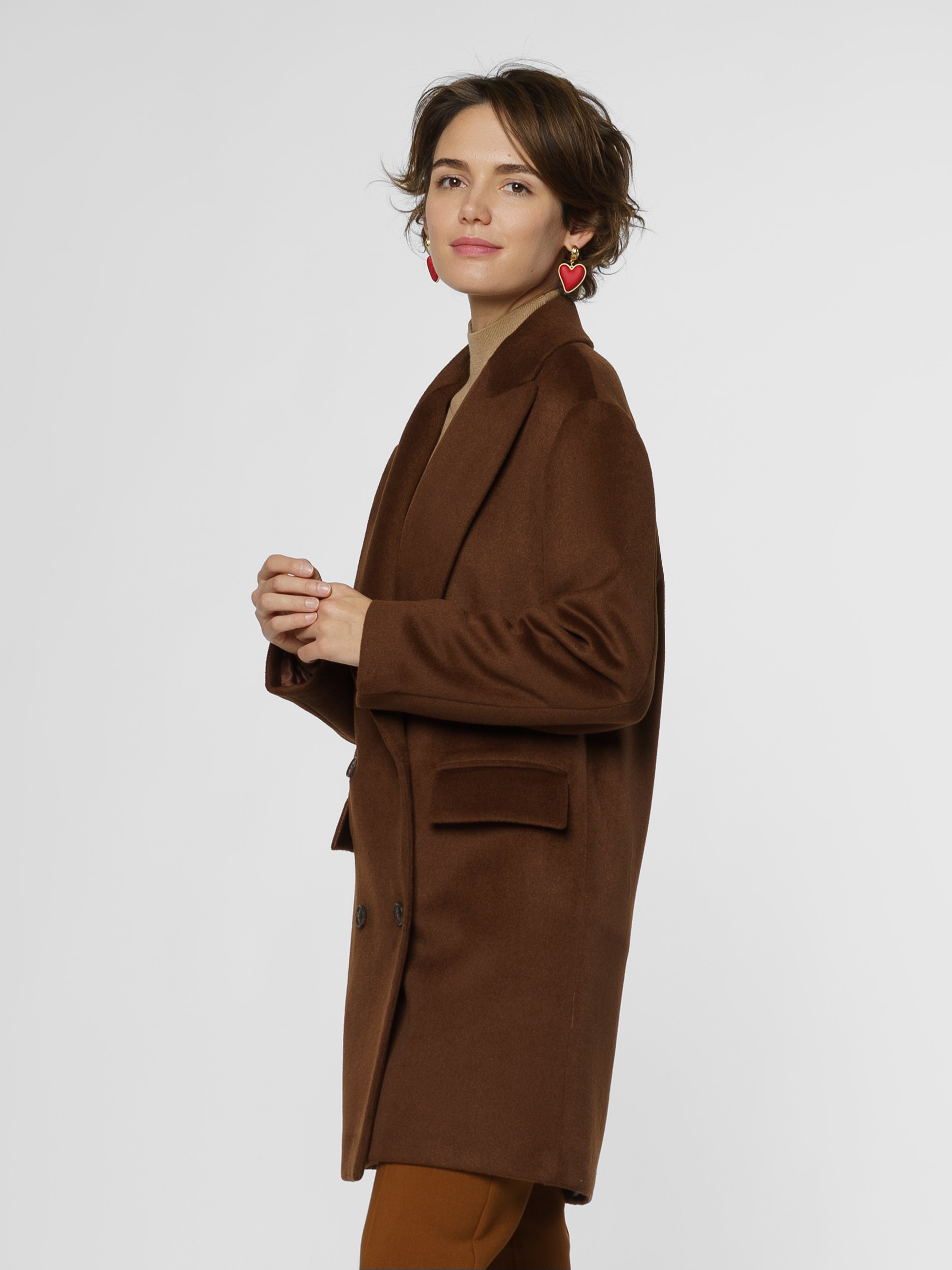 Brown Double-Breasted Coat CA1W07.05.38