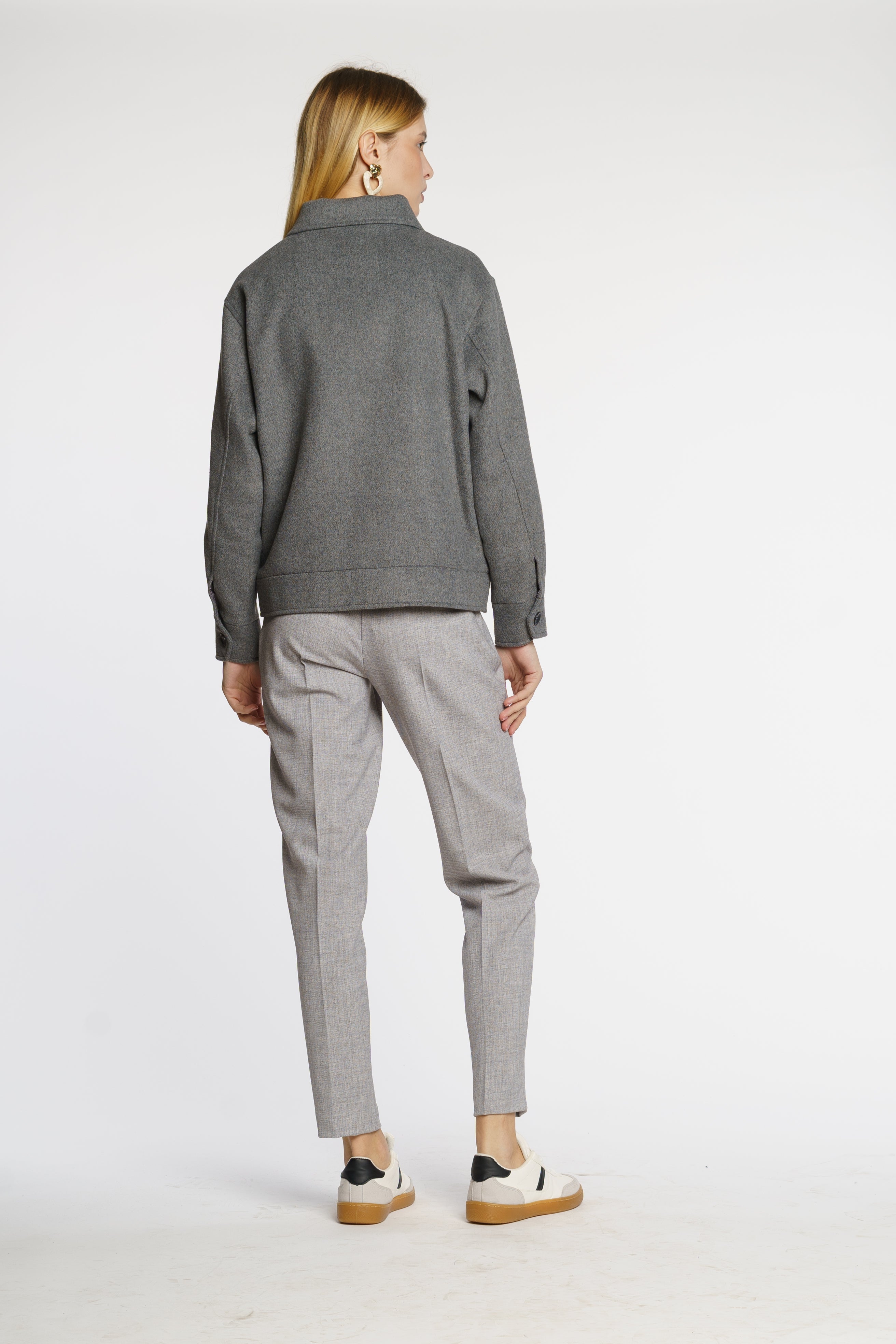 Amorakin Women's Gray Wool Jacket CA1W08.01.13