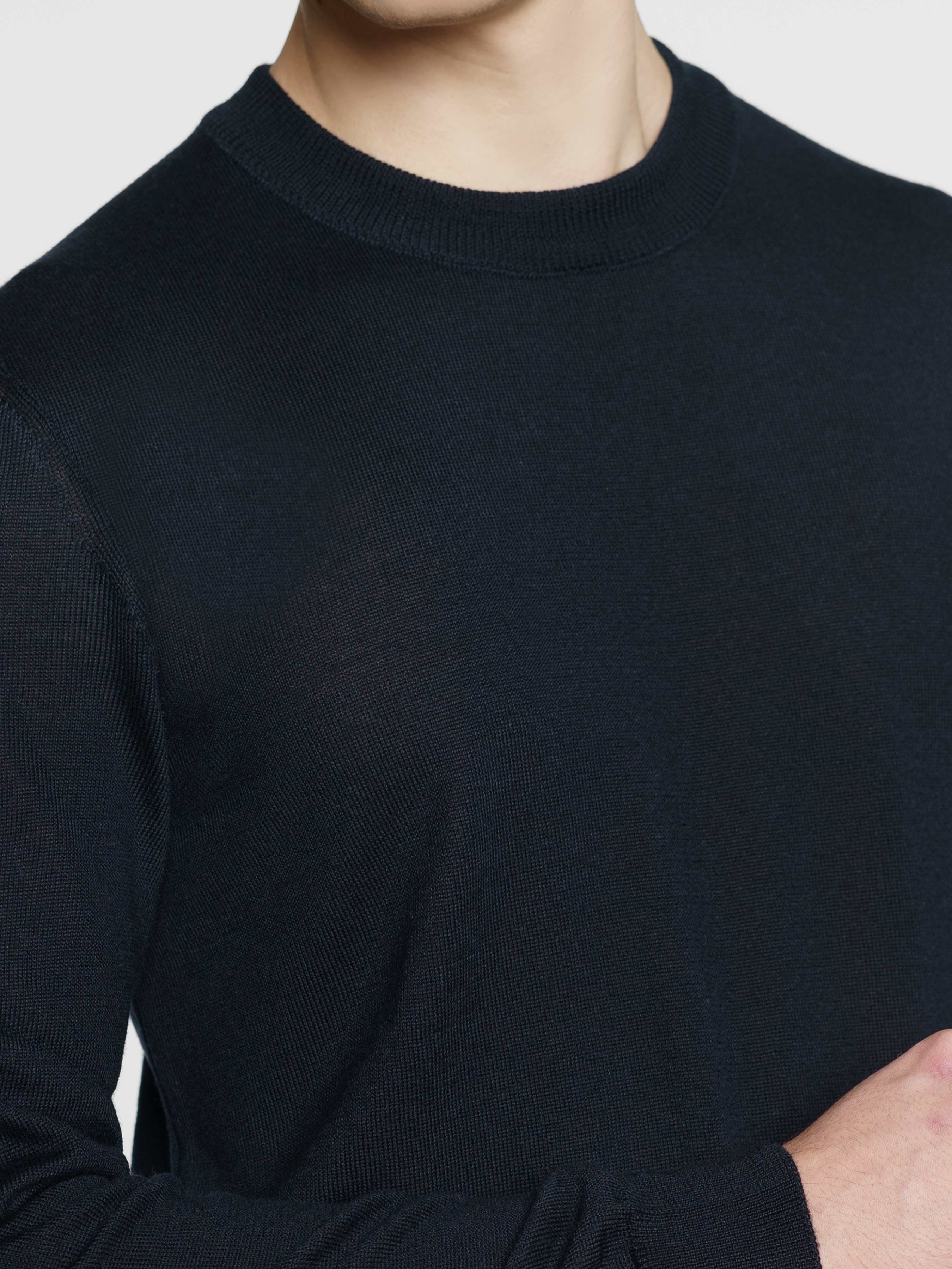 Men's Dark Blue Merino Wool Jumper CA1M10.25.09