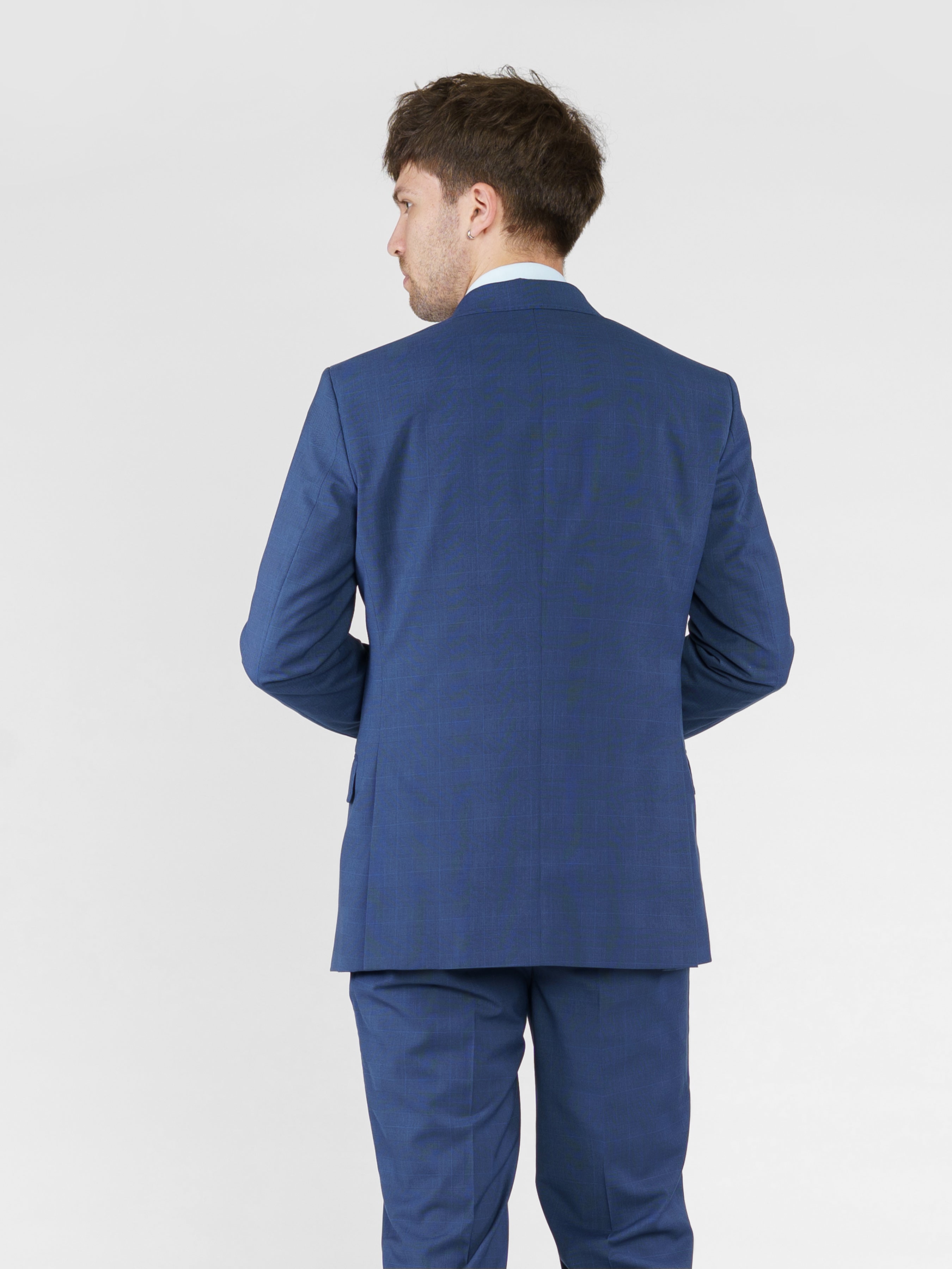 Men's Blue Amorakin Checkered Jacket CA1M32.07.07