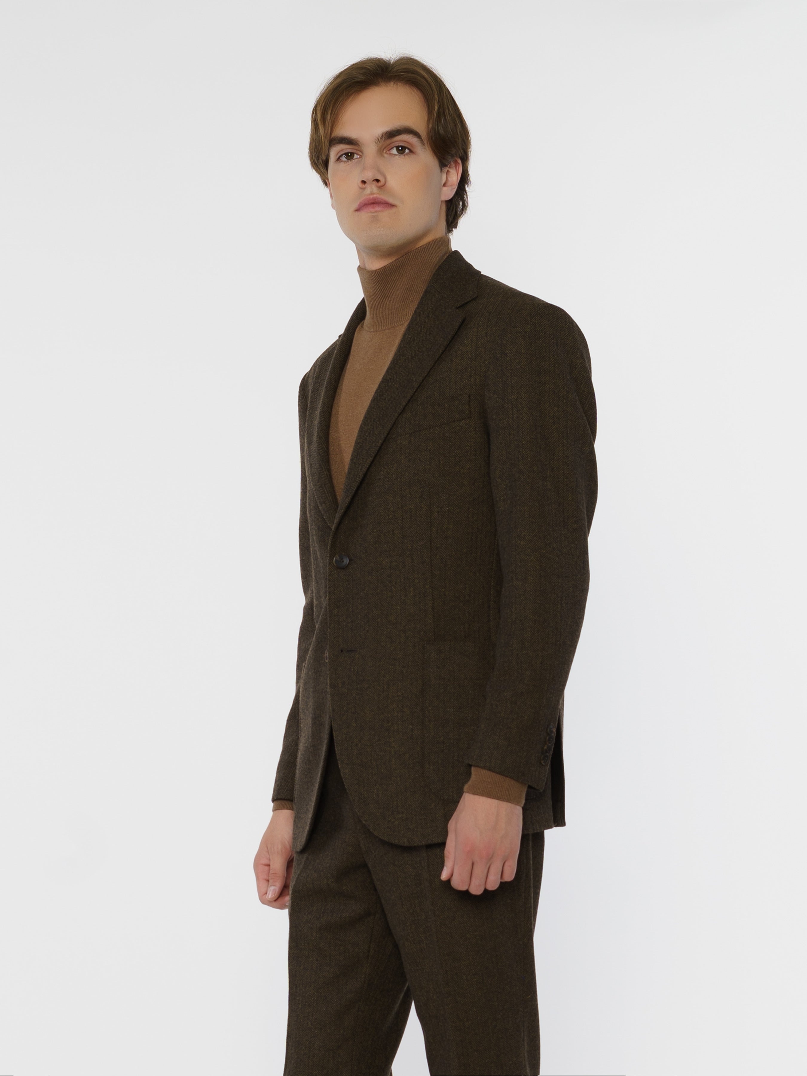 Mens Brown Wool Jacket CA1M02.29.38