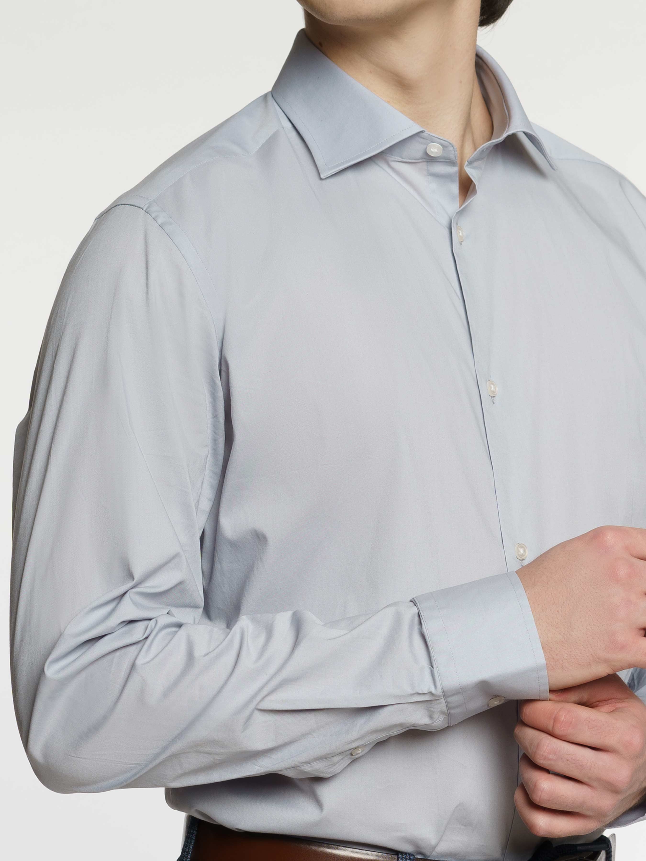 Gray Cotton Elastane Men's Shirt CA1M05.07.12