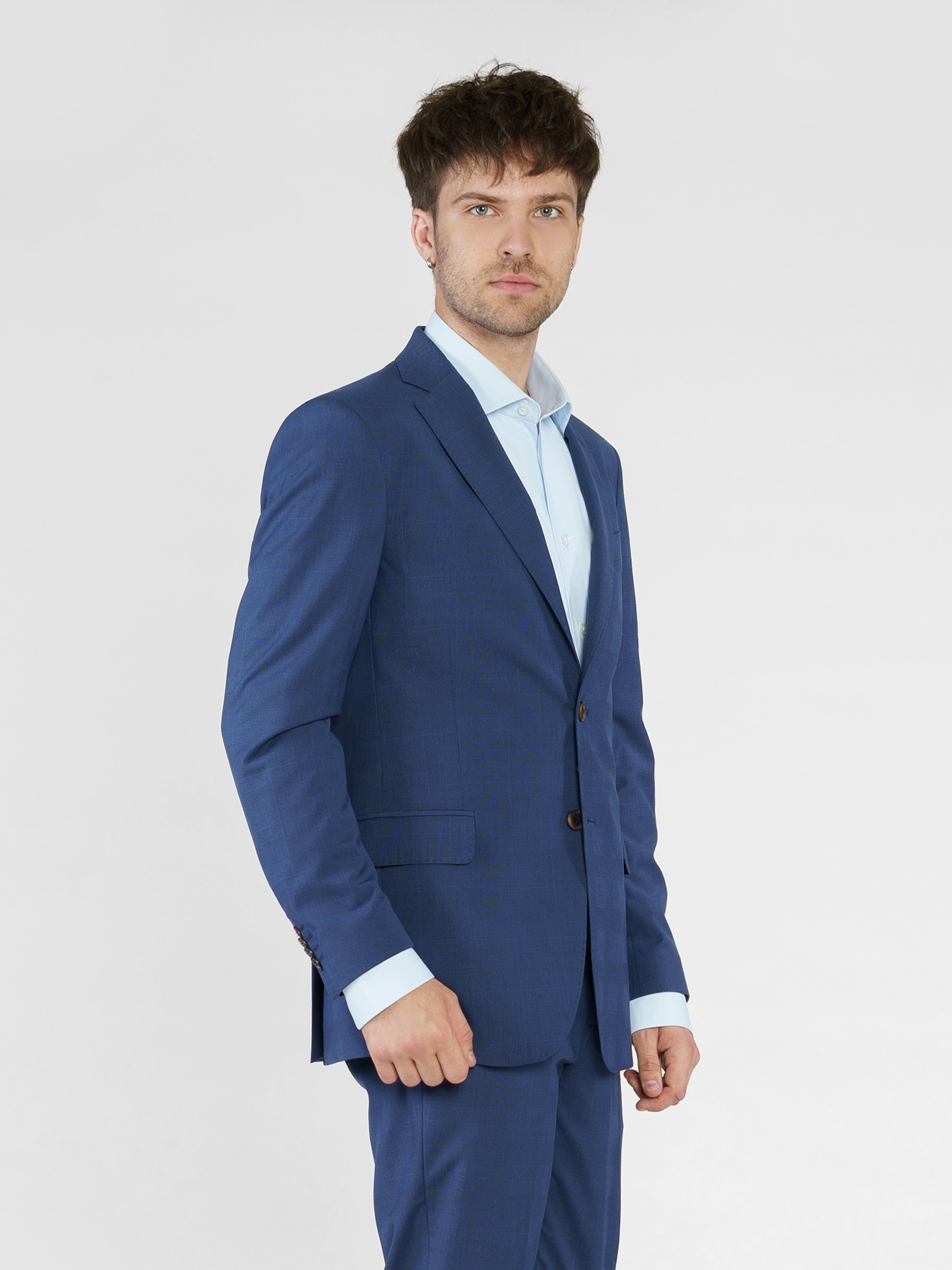 Men's Blue Amorakin Checkered Jacket CA1M32.07.07