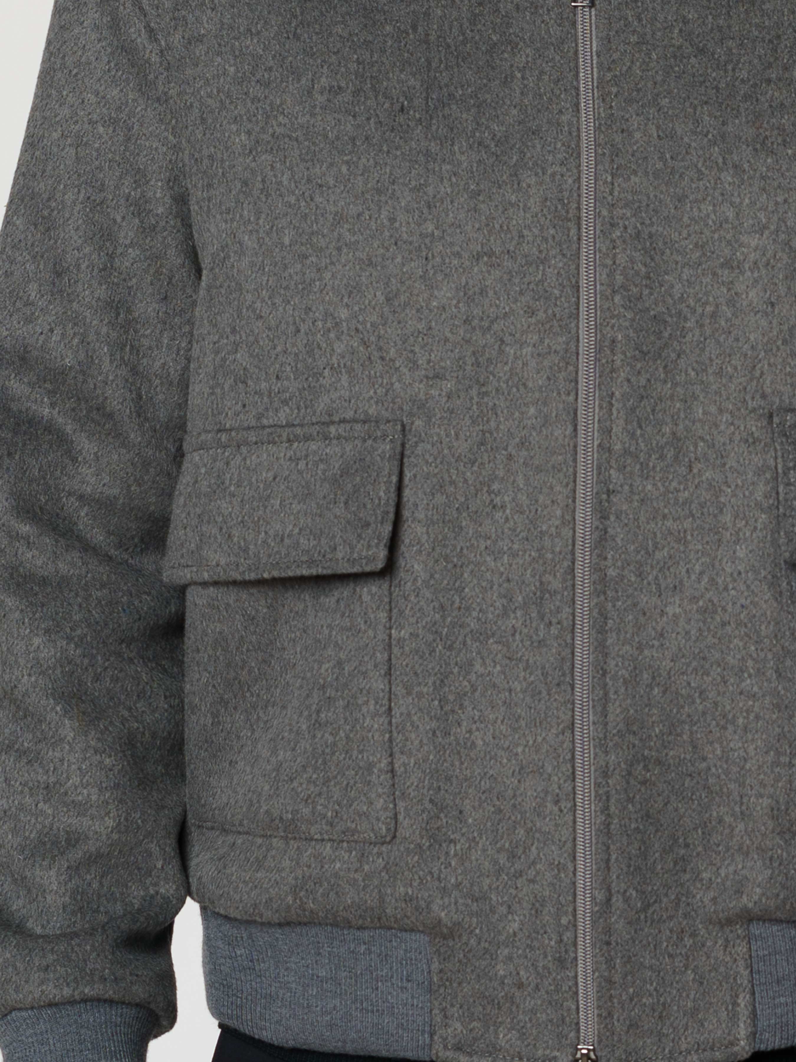 Men's Gray Wool Bomber Jacket CA1M08.06.12