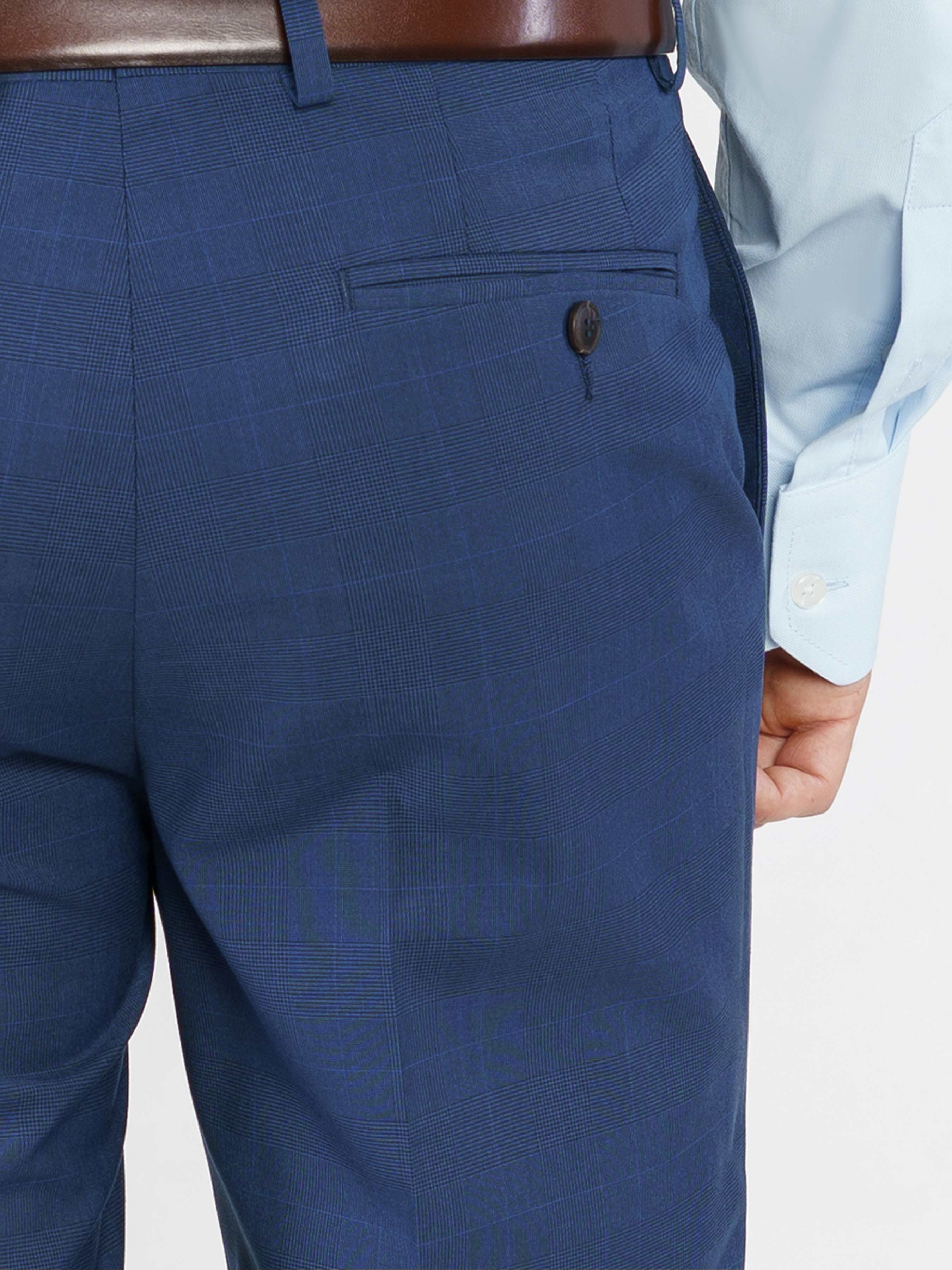 Men's Blue Checkered Pants CA1M31.07.07