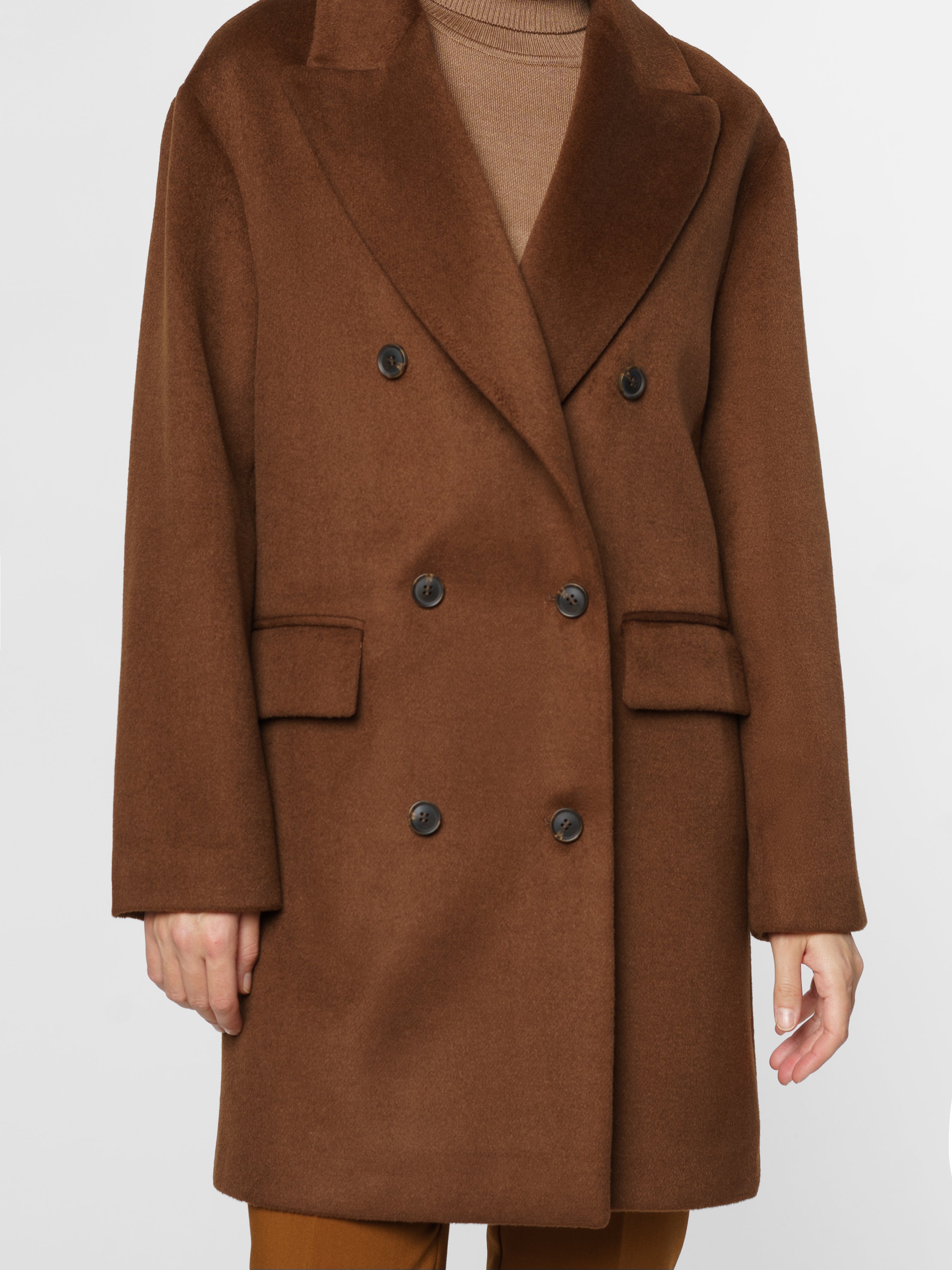 Brown Double-Breasted Coat CA1W07.05.38