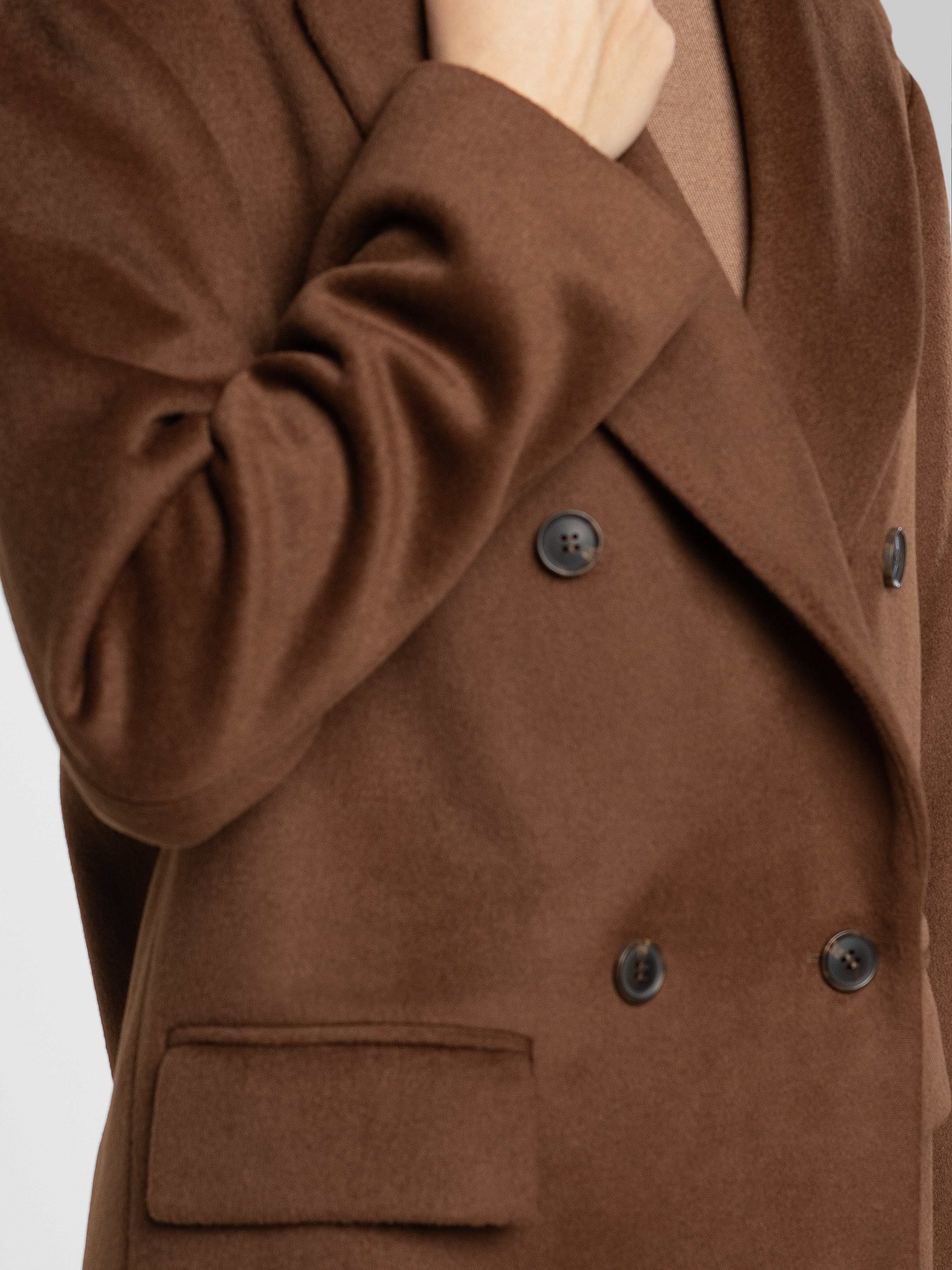 Brown Double-Breasted Coat CA1W07.05.38