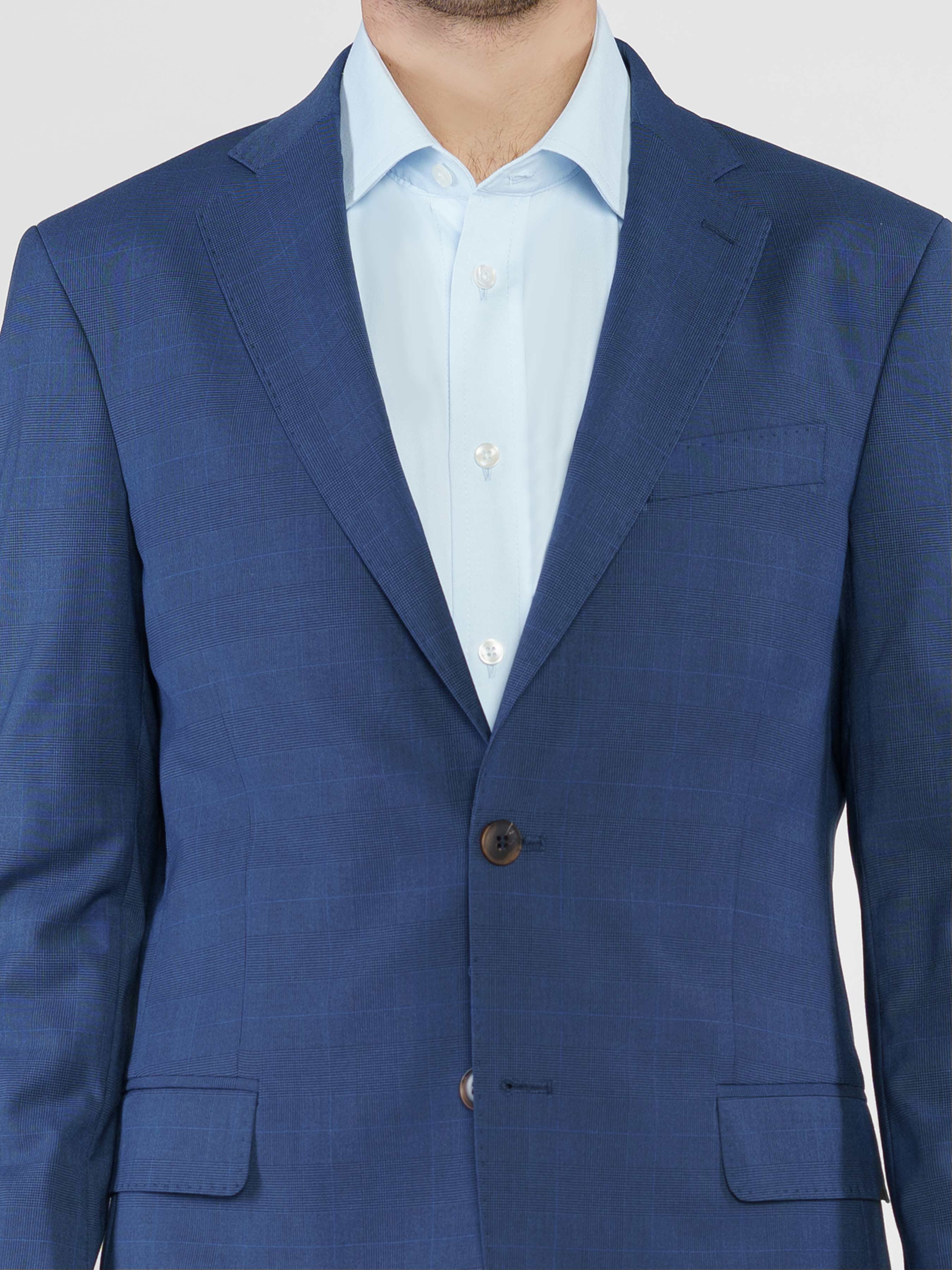 Men's Blue Amorakin Checkered Jacket CA1M32.07.07