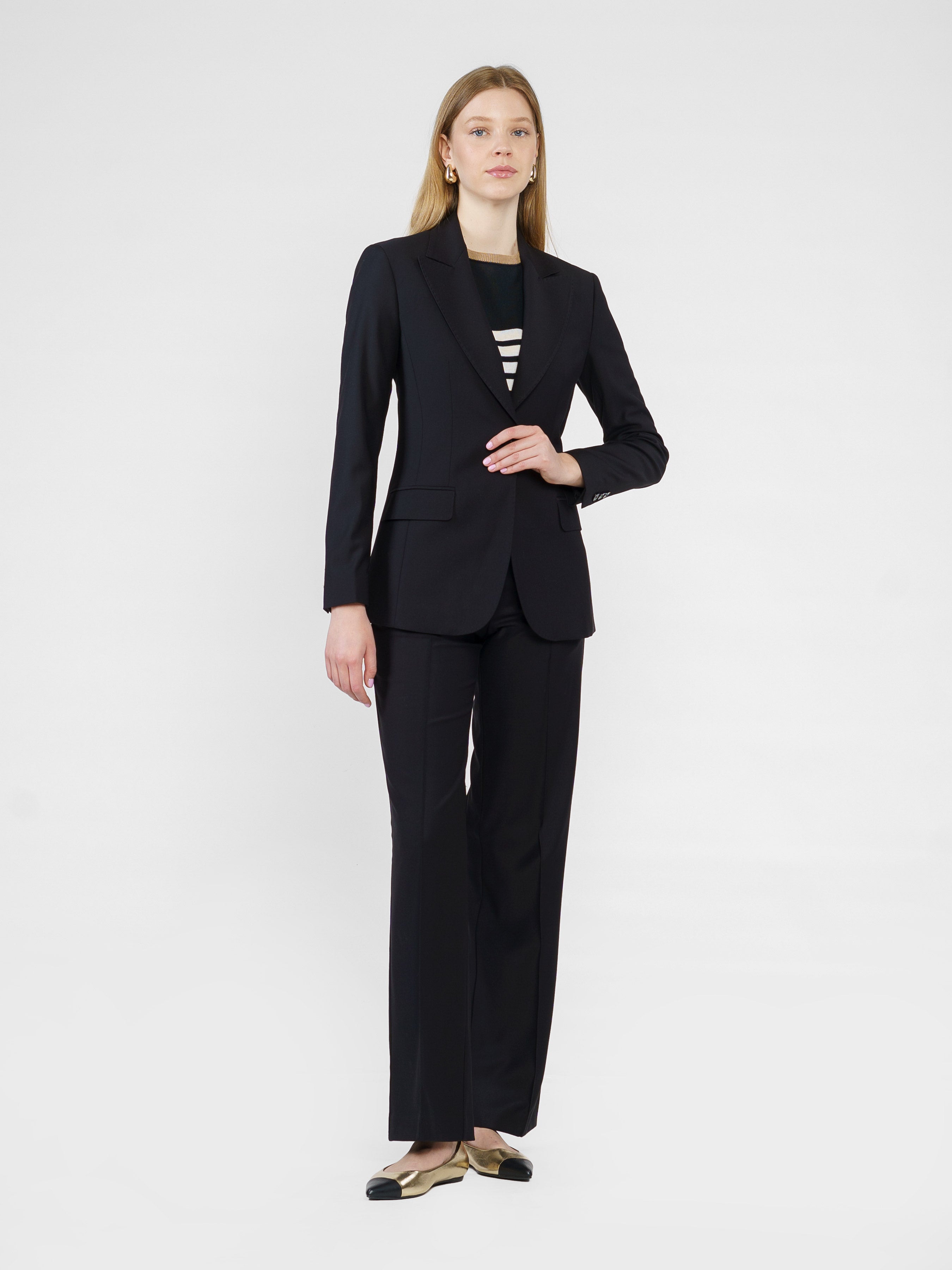 Women's Black Flare Pants CA1W01.01.02