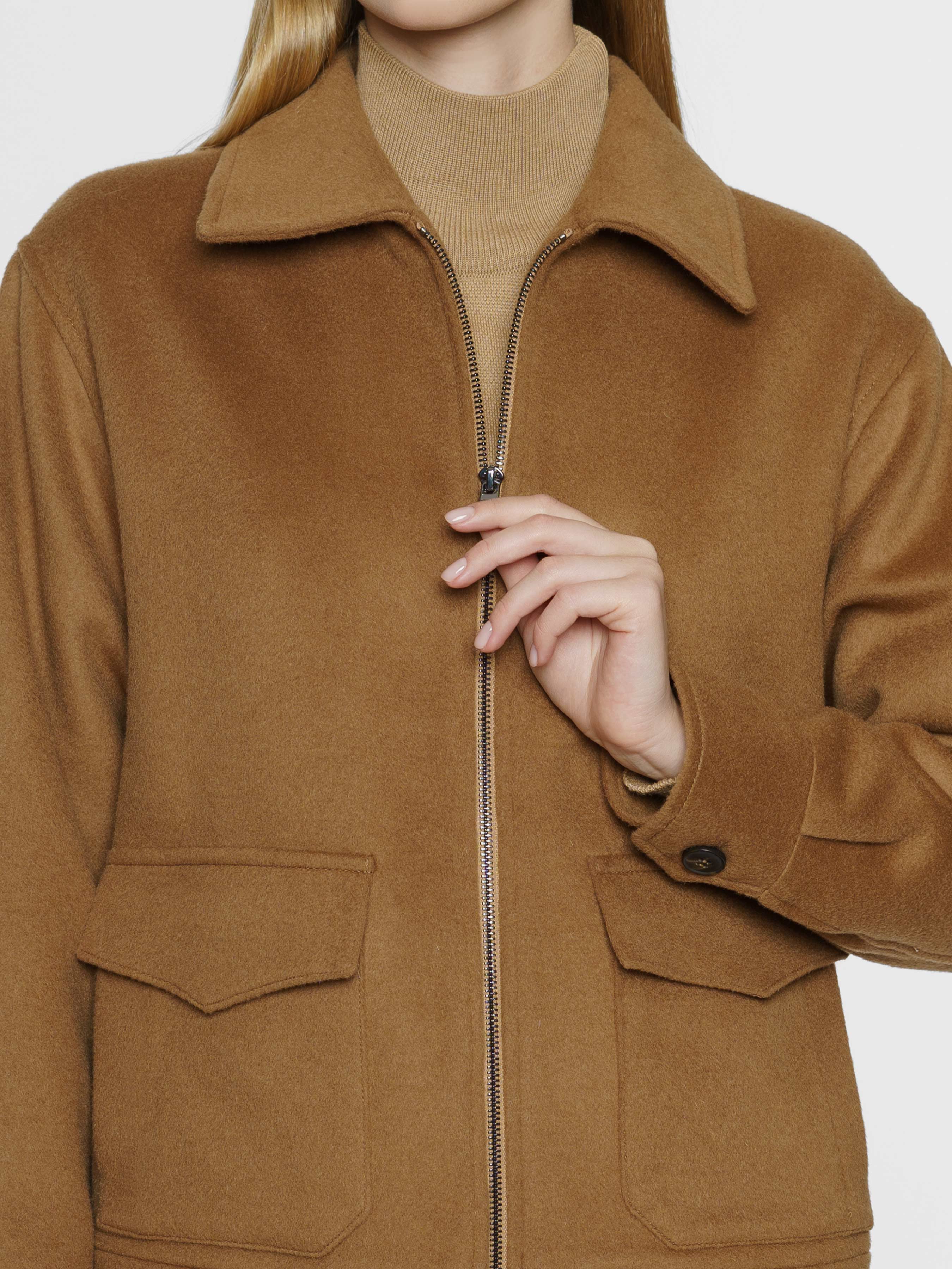 Womens Beige Wool Jacket