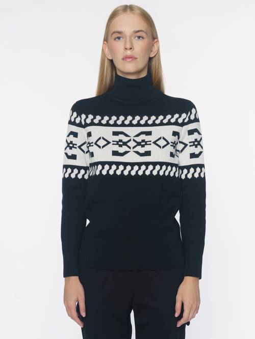 Women's Black Turtleneck Sweater CA1FW10.12.03
