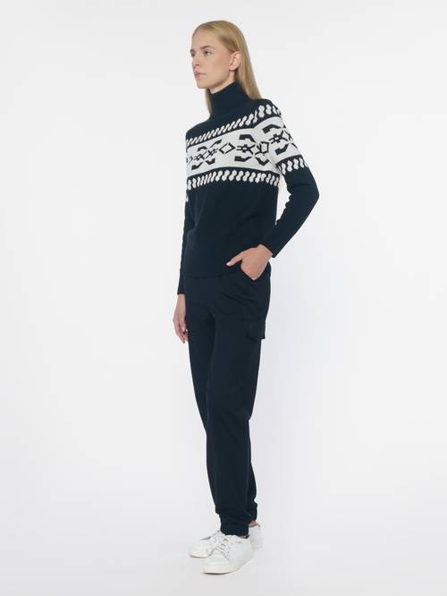 Women's Black Turtleneck Sweater CA1FW10.12.03