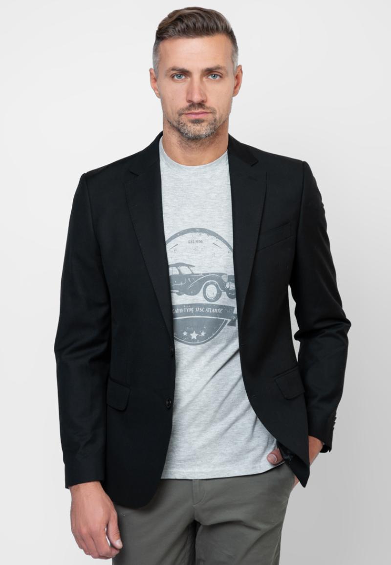 Men's Black Blazer Jacket CA1MB02.01.02