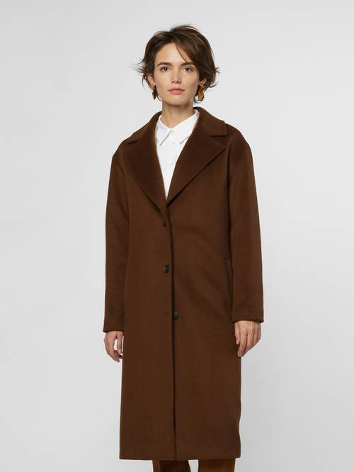 Women's Brown Wool Coat CA1W07.08.38