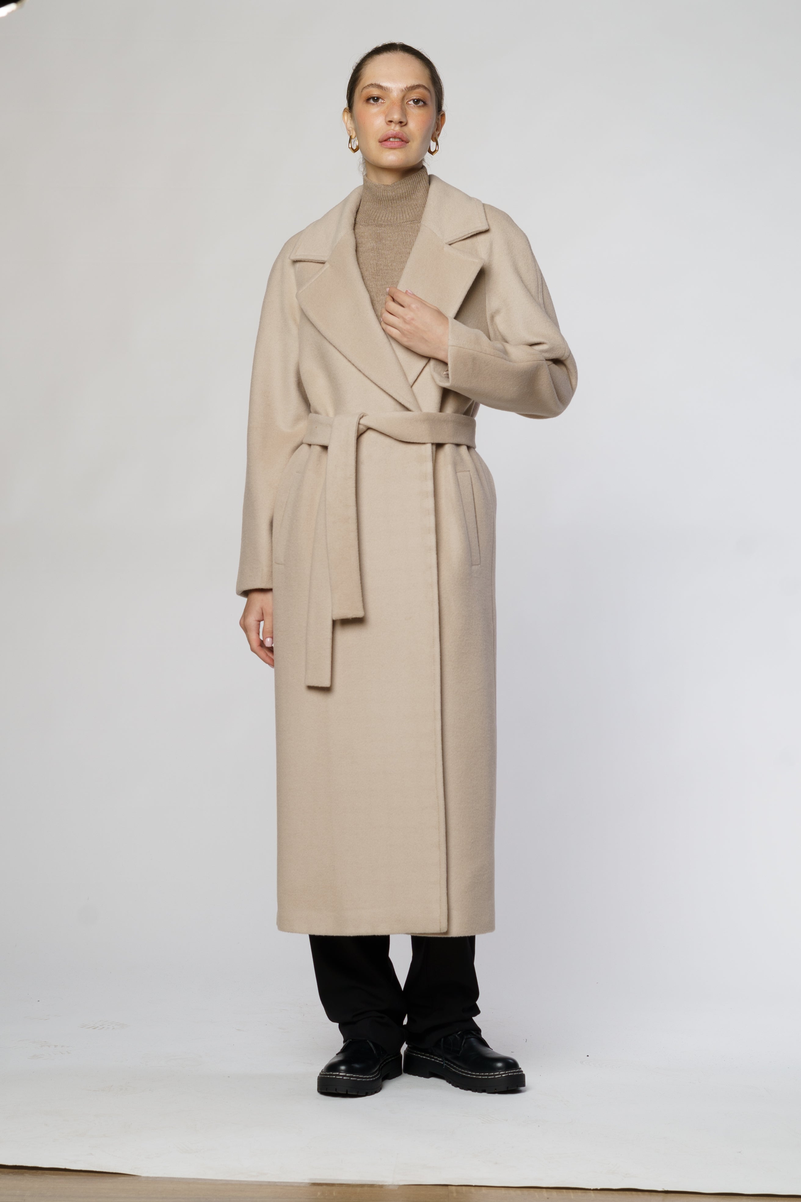 Beige Wool Coat CA1W07.01.16
