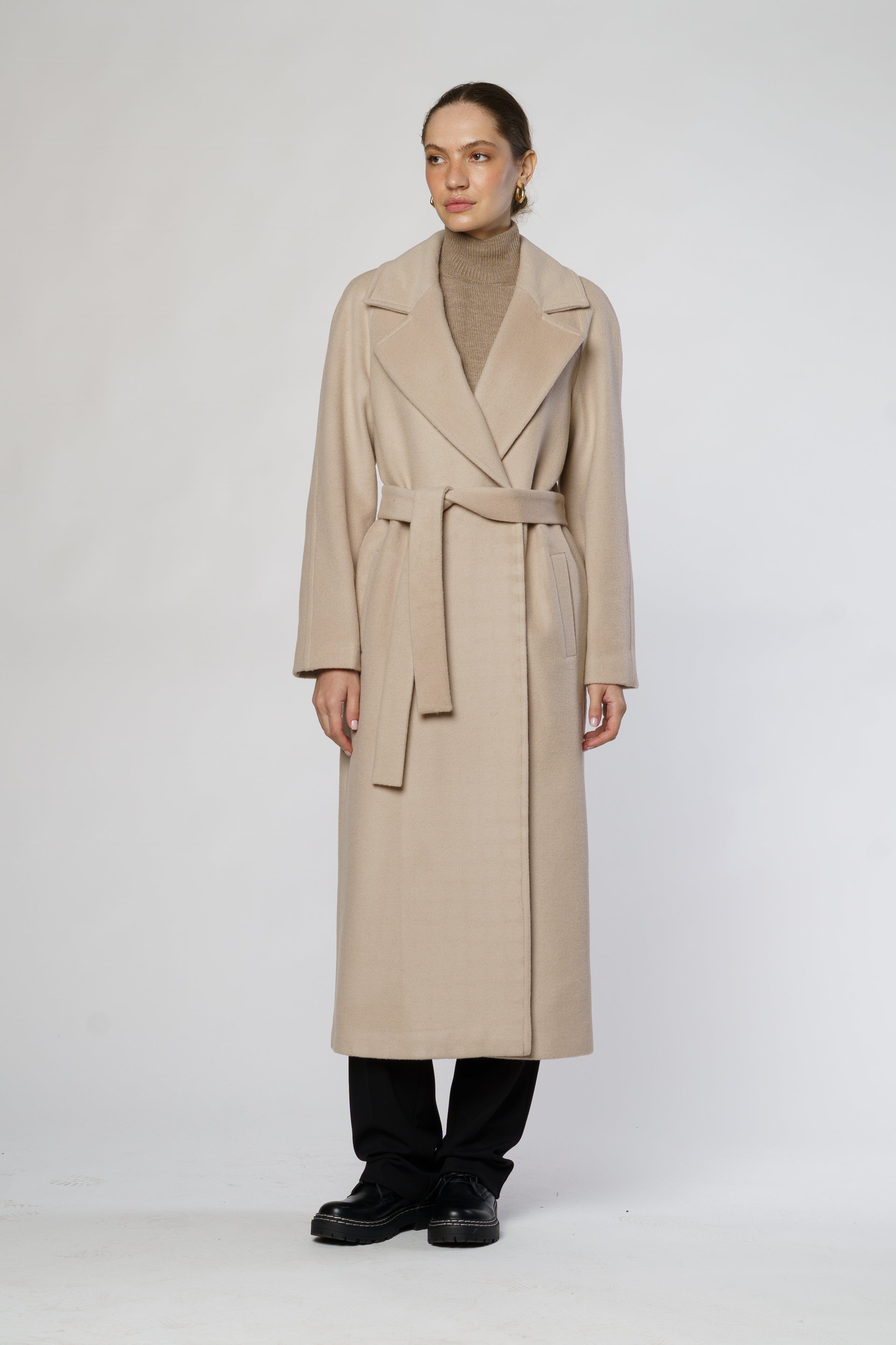 Beige Wool Coat CA1W07.01.16