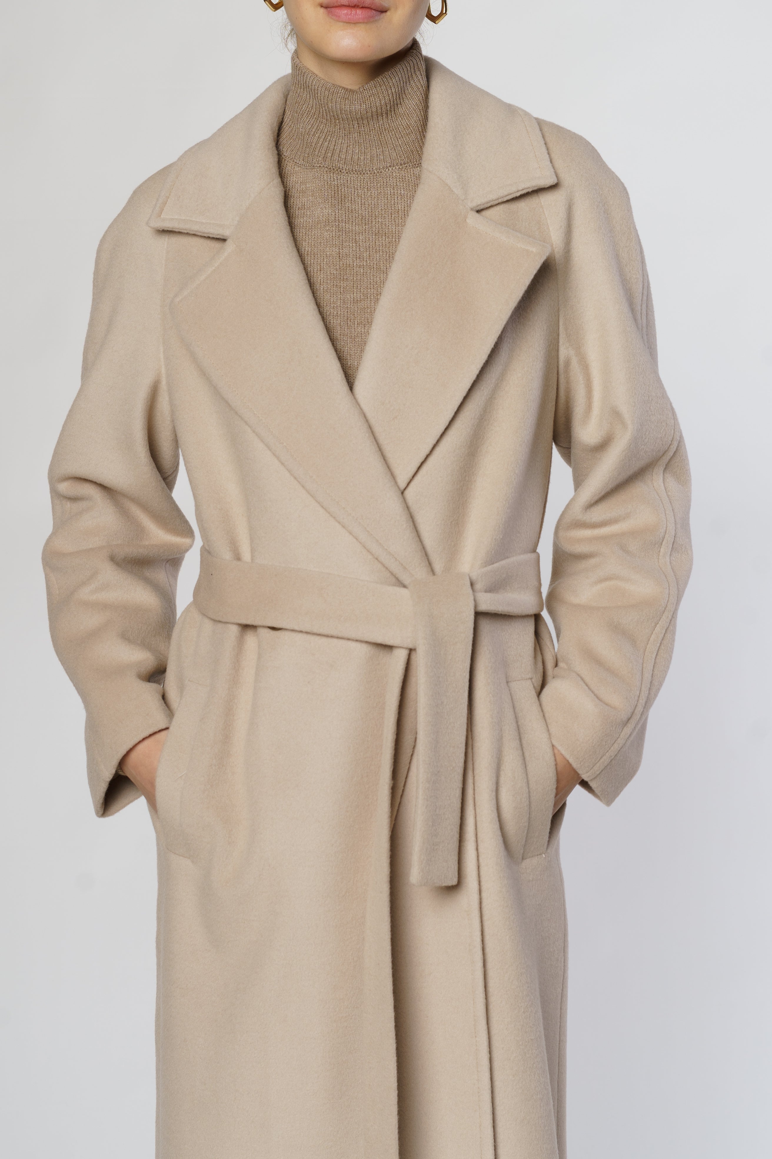 Beige Wool Coat CA1W07.01.16