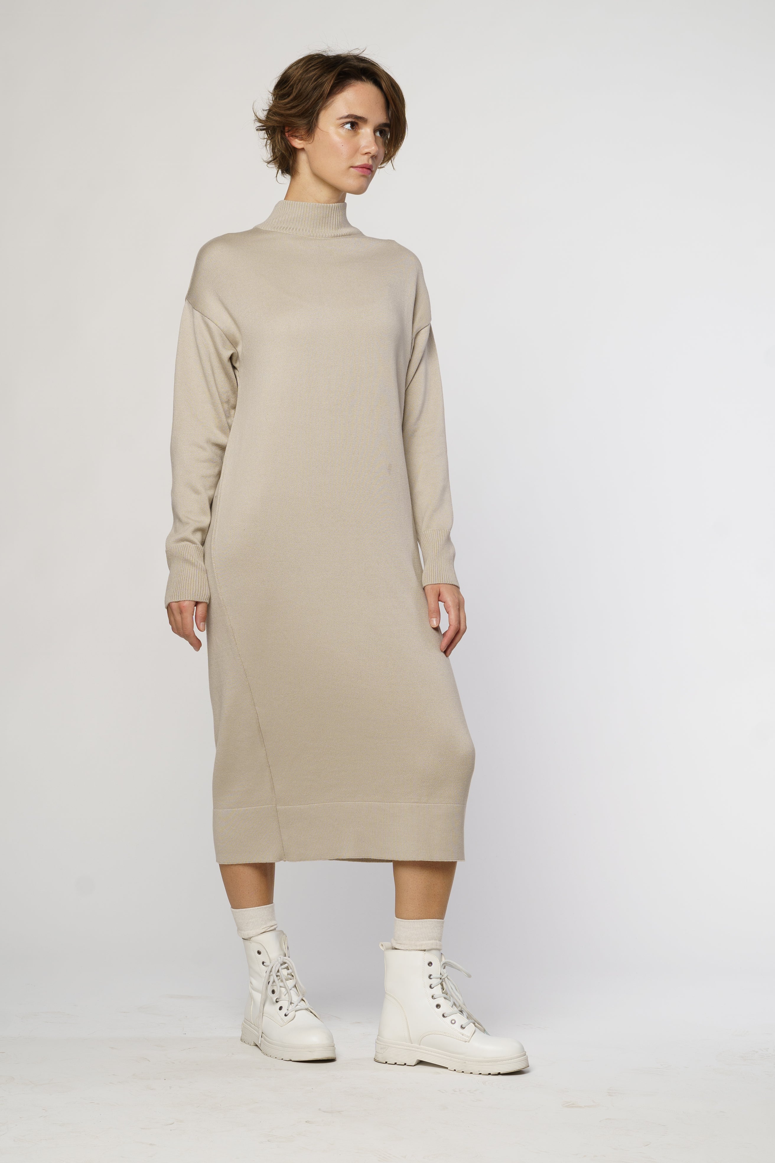Women's Beige Midi Dress CA1W22.07.60