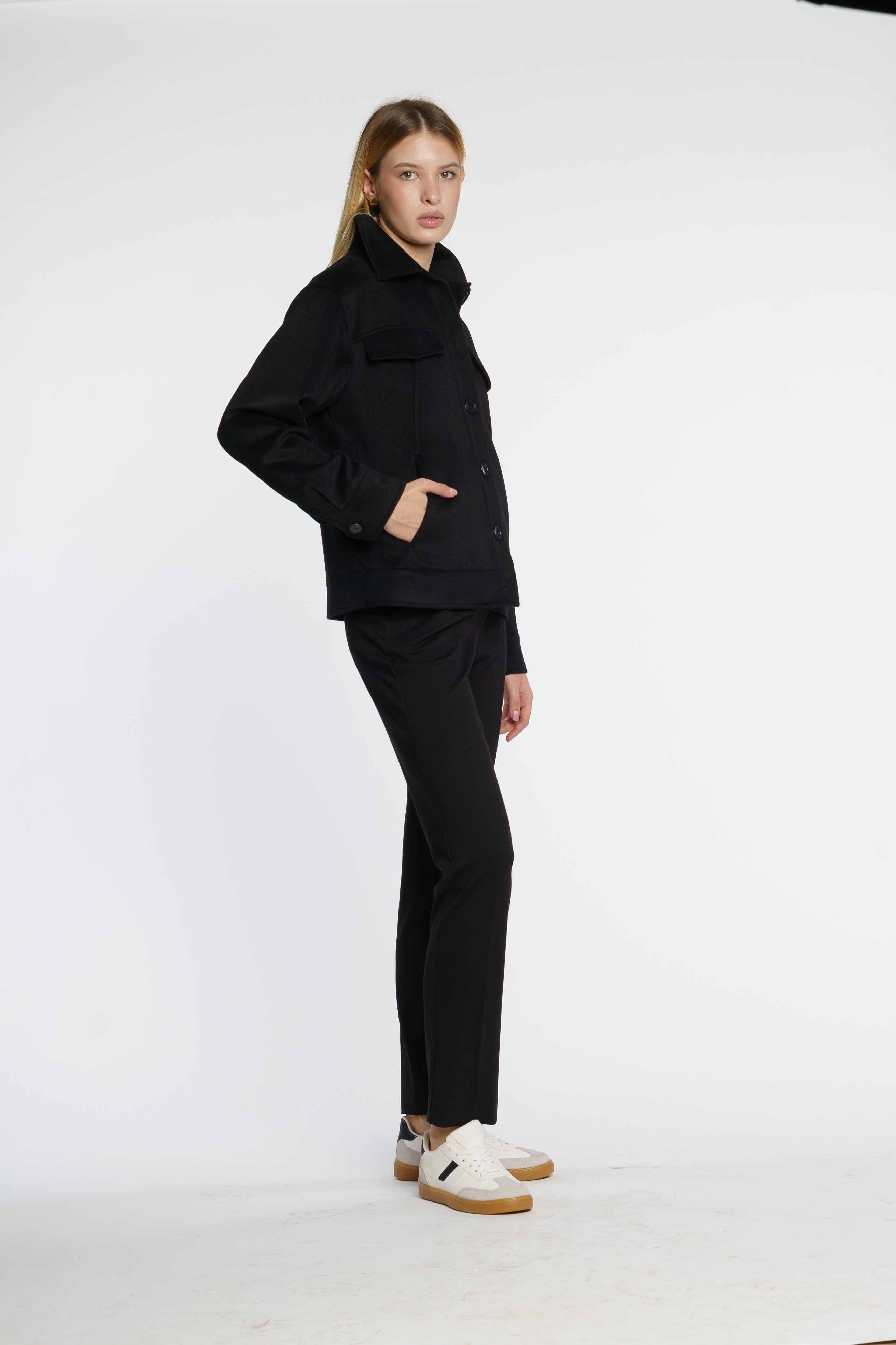 Womens Black Wool Jacket CA1W08.02.02