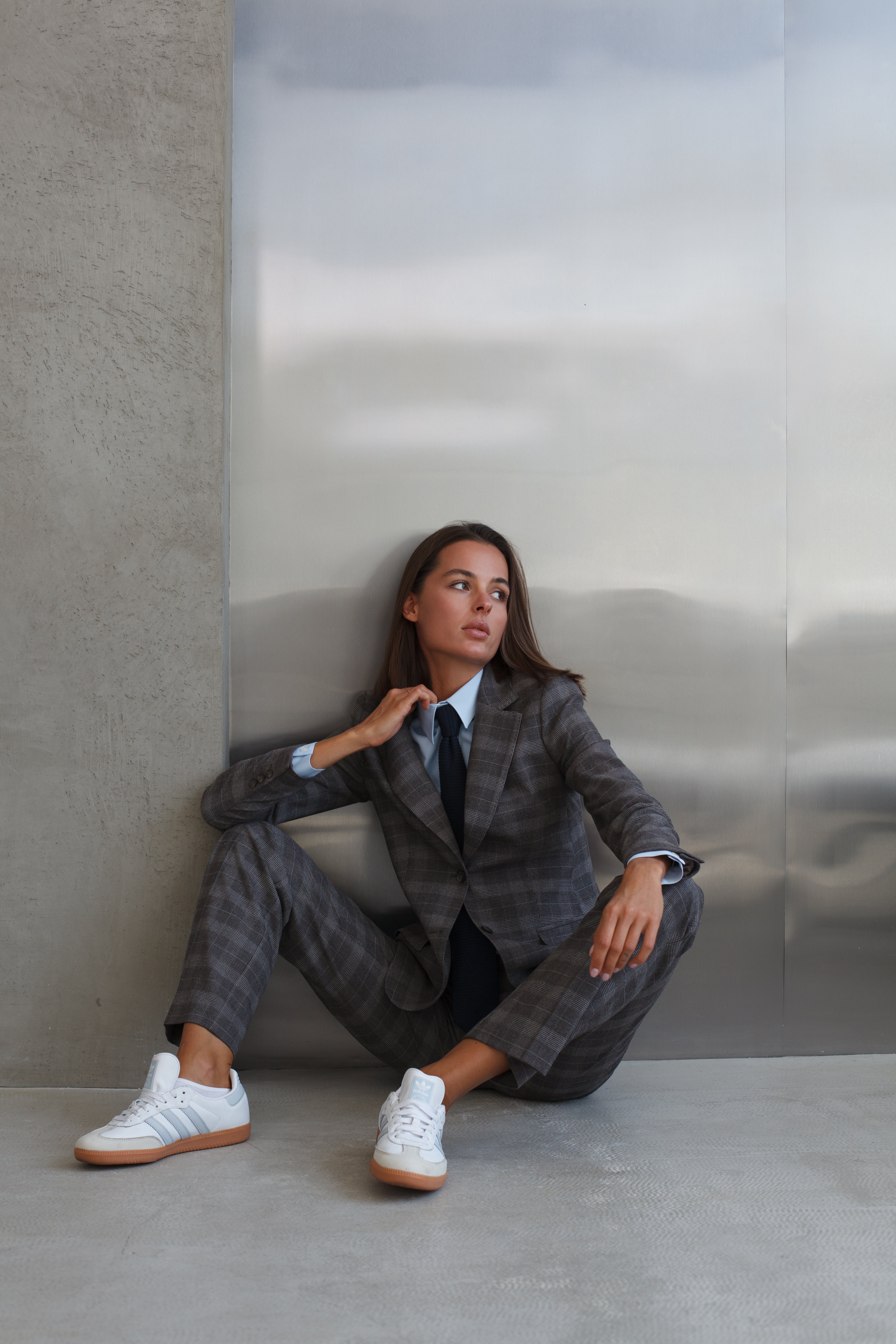 Women's Brown Checkered Jacket